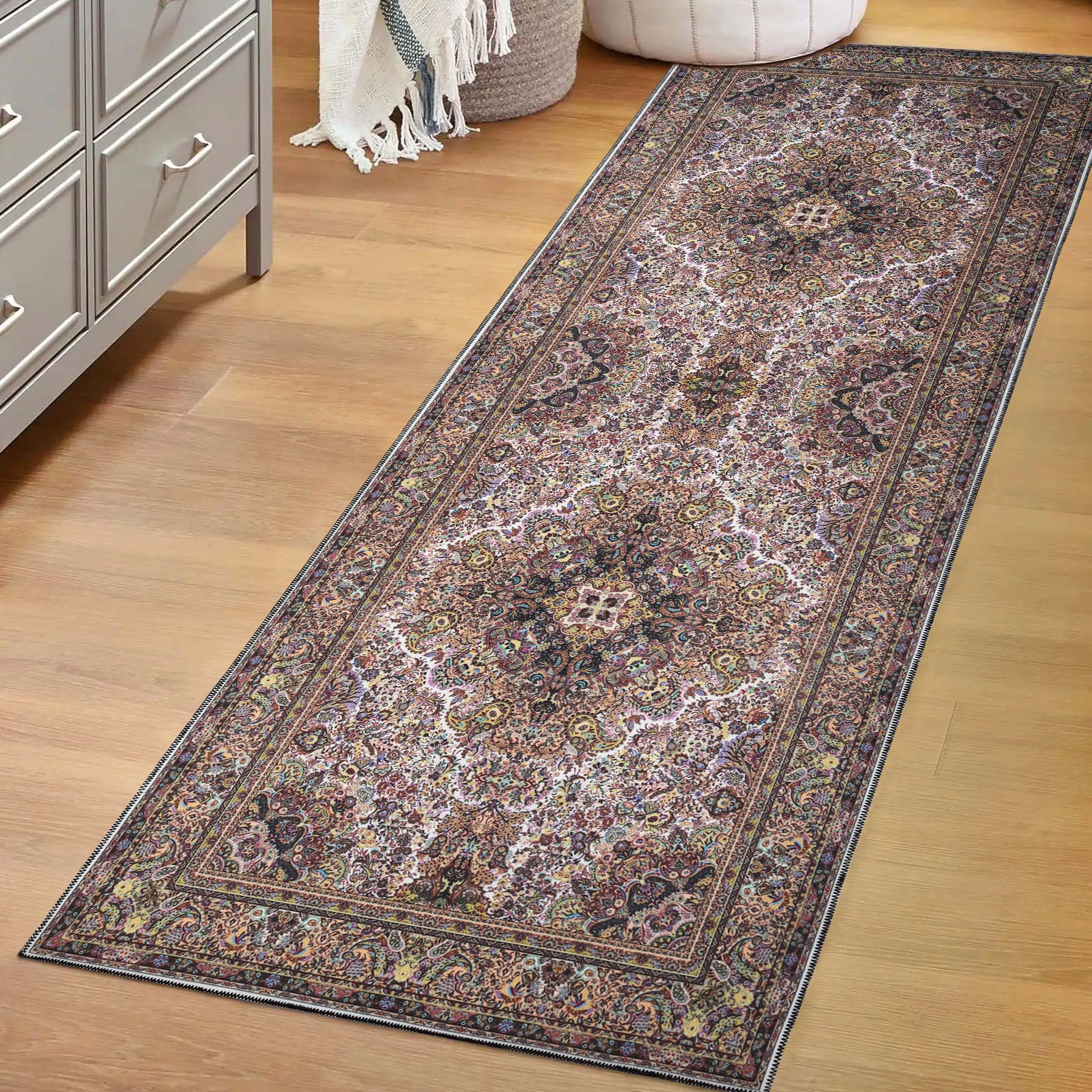 Superior Flamingo Medallion Machine Washable Indoor Area Rug or Runner