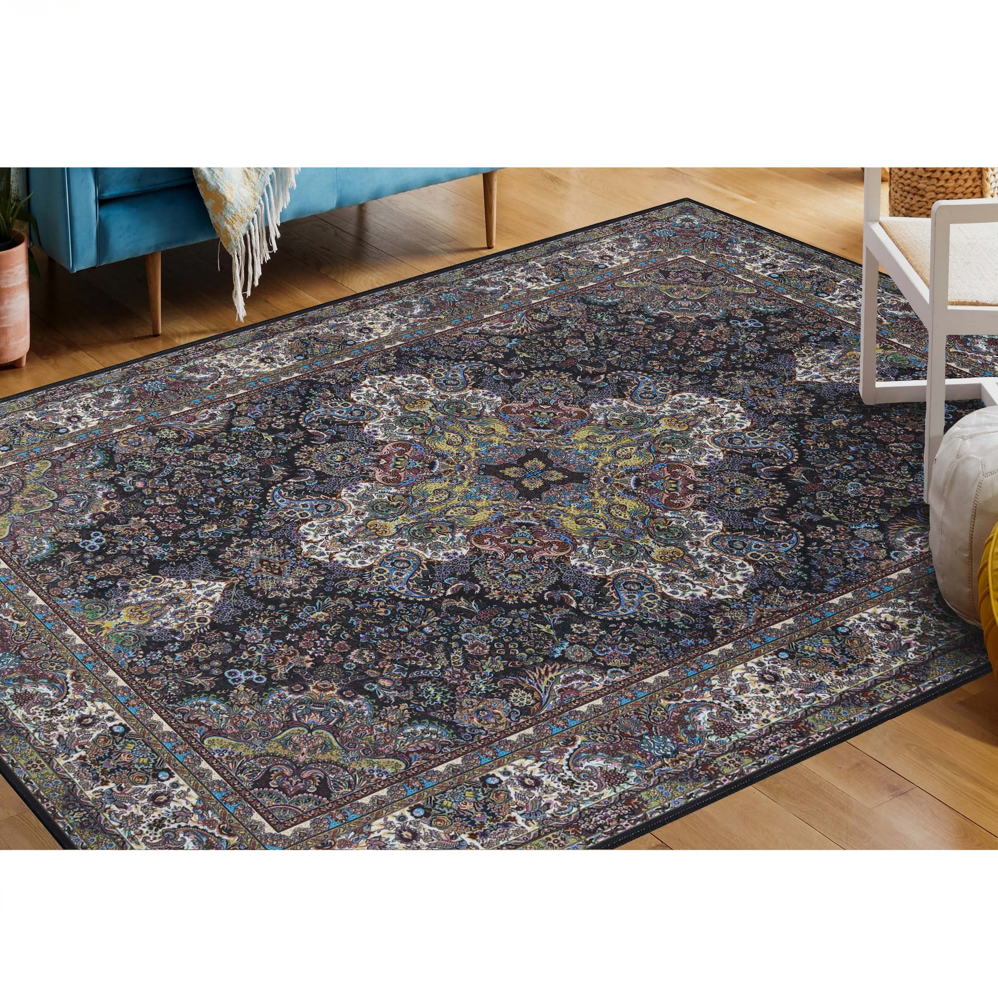 Superior Flamingo Medallion Machine Washable Indoor Area Rug or Runner