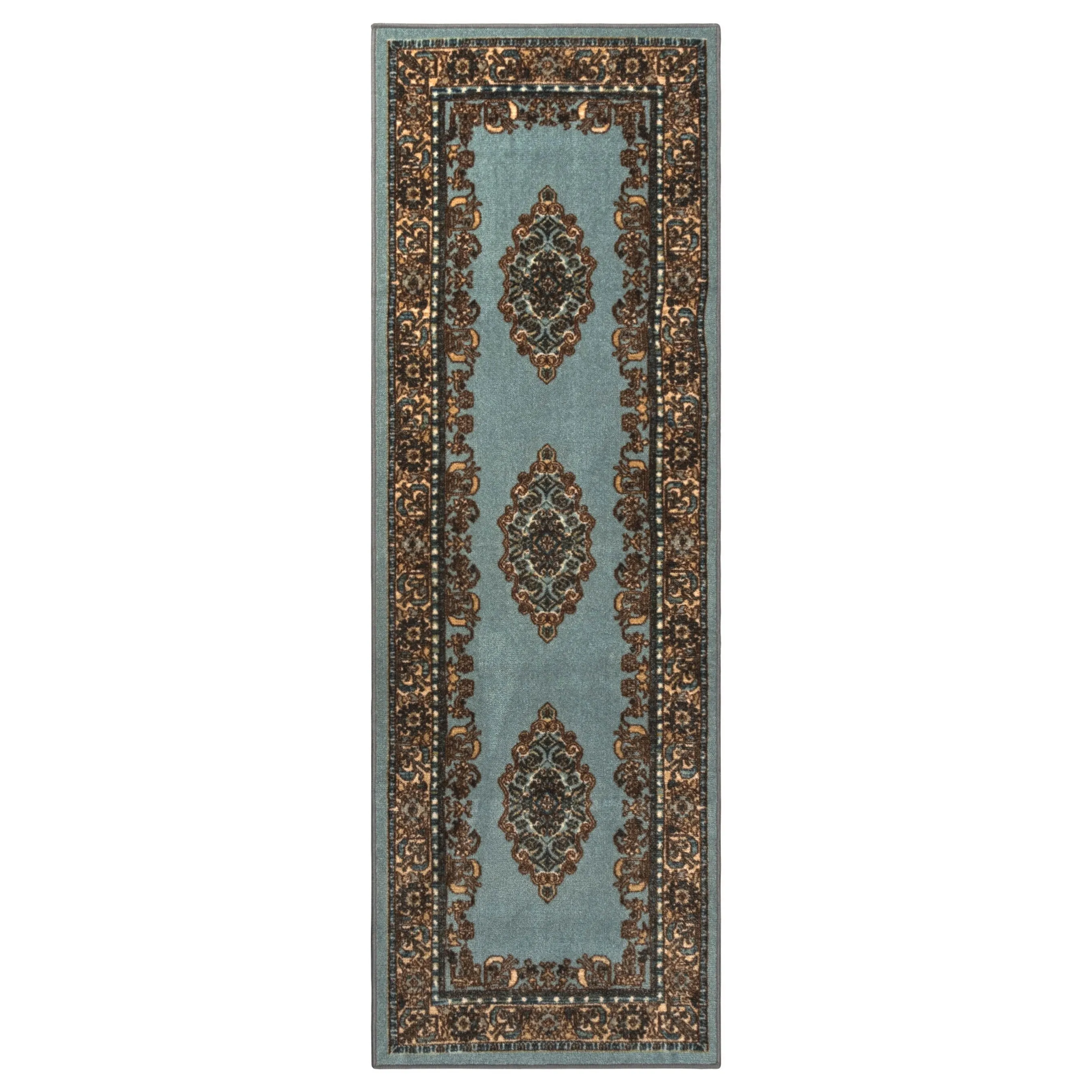 Superior Floral Scroll Medallion Washable Indoor Runner or Area Rug