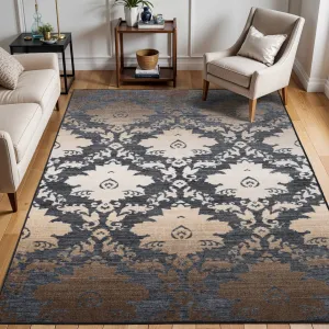 Superior Geneva Medallion Scroll Non-Slip Washable Indoor Runner or Area Rug