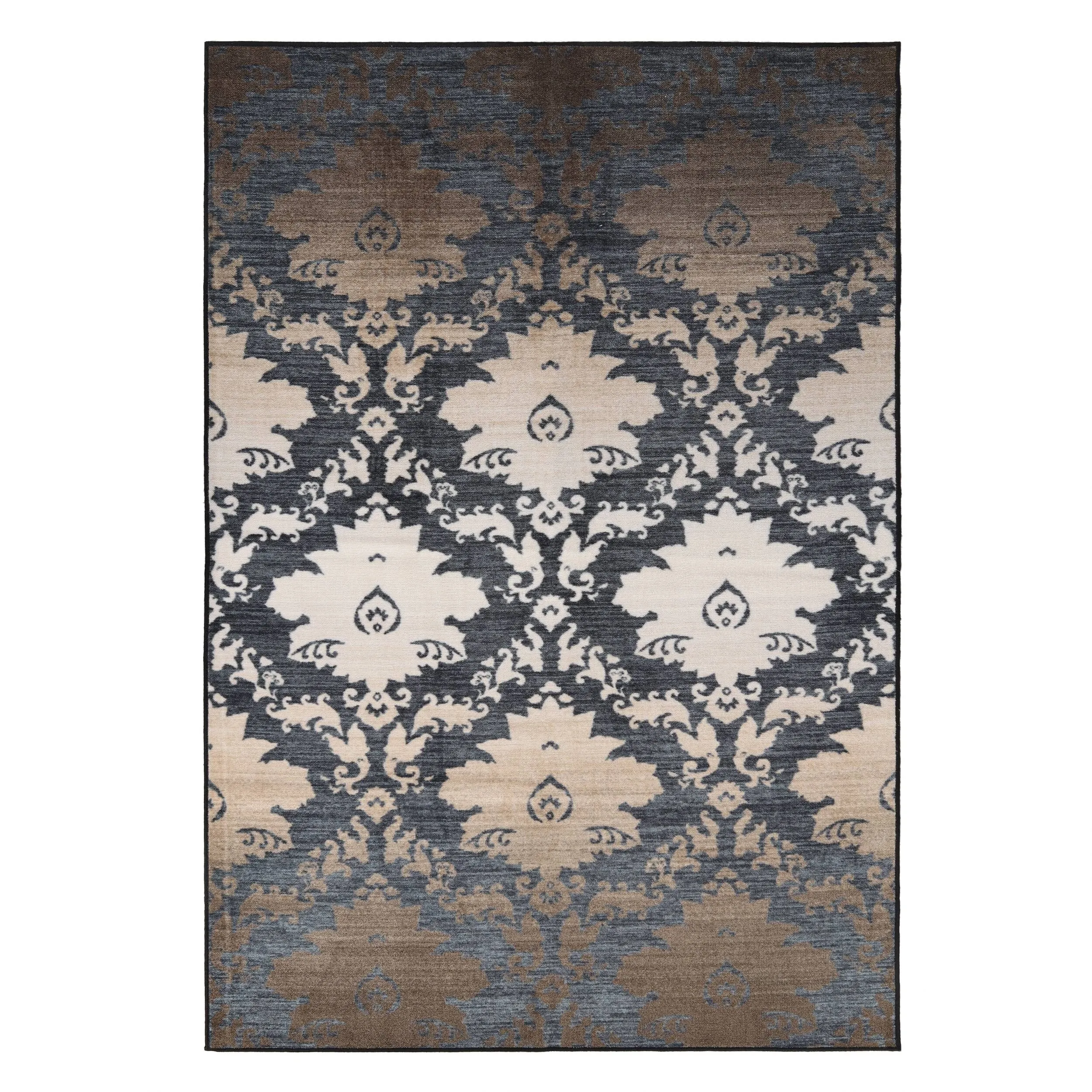 Superior Geneva Medallion Scroll Non-Slip Washable Indoor Runner or Area Rug