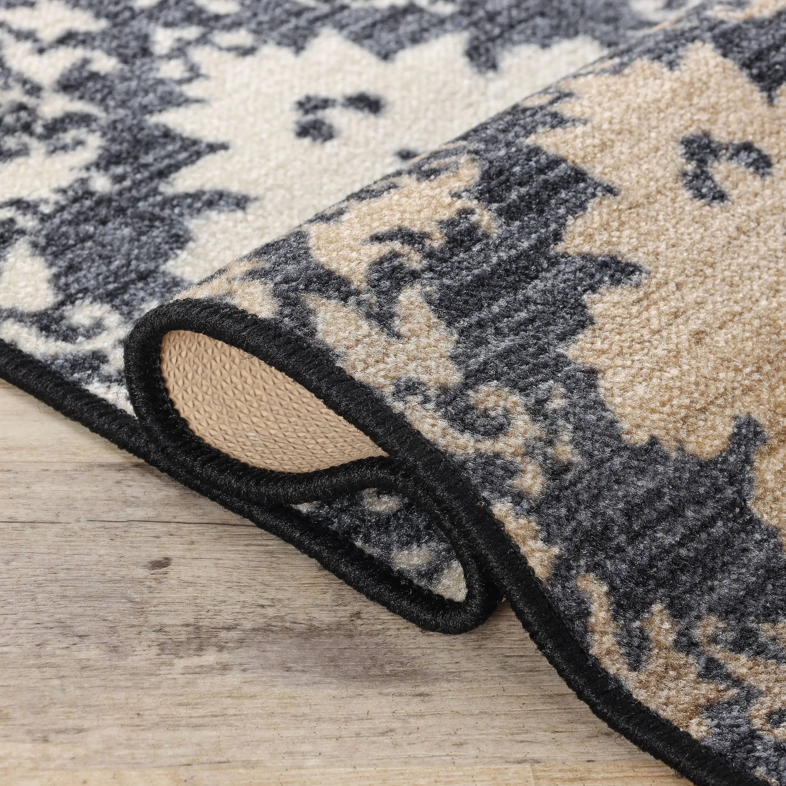 Superior Geneva Medallion Scroll Non-Slip Washable Indoor Runner or Area Rug
