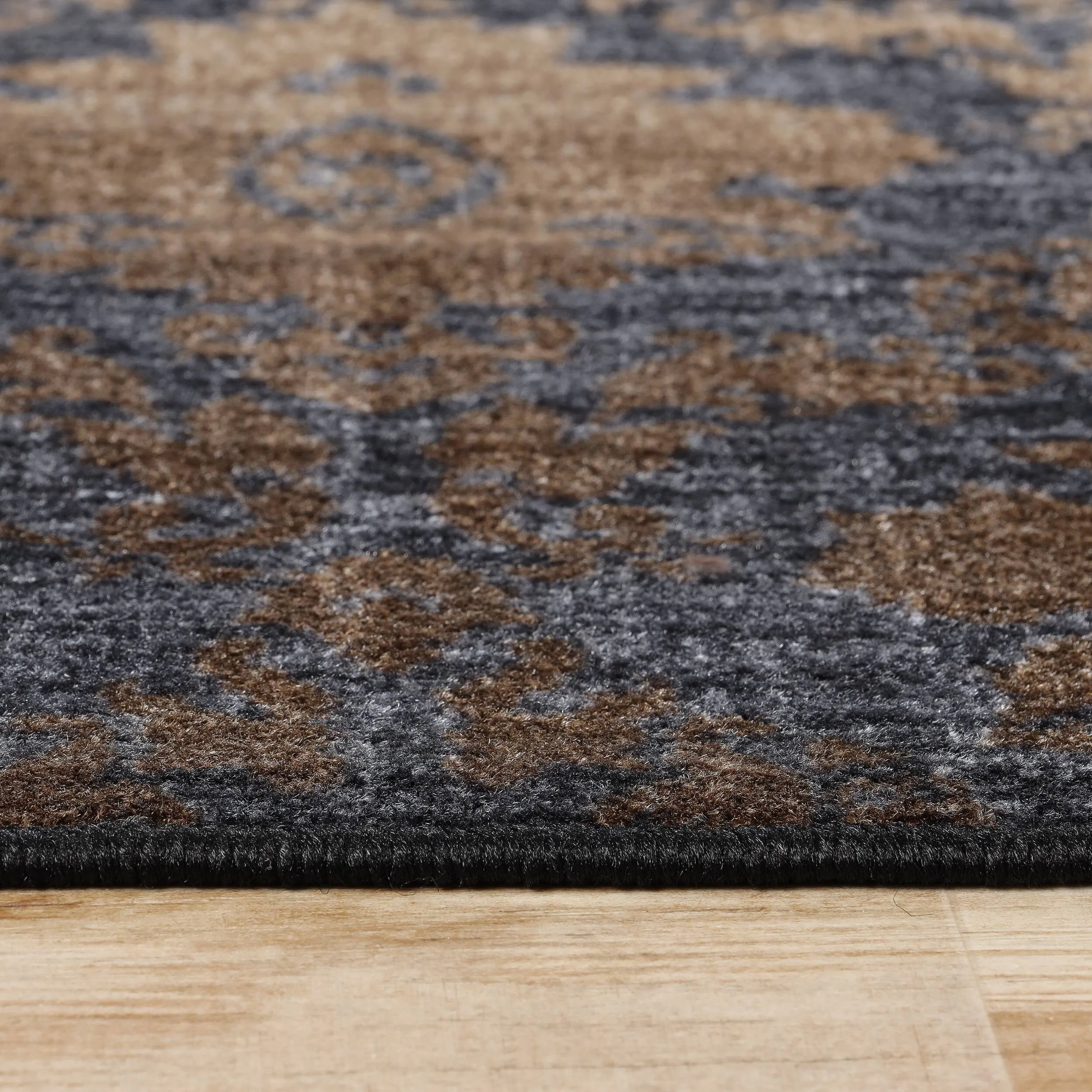 Superior Geneva Medallion Scroll Non-Slip Washable Indoor Runner or Area Rug