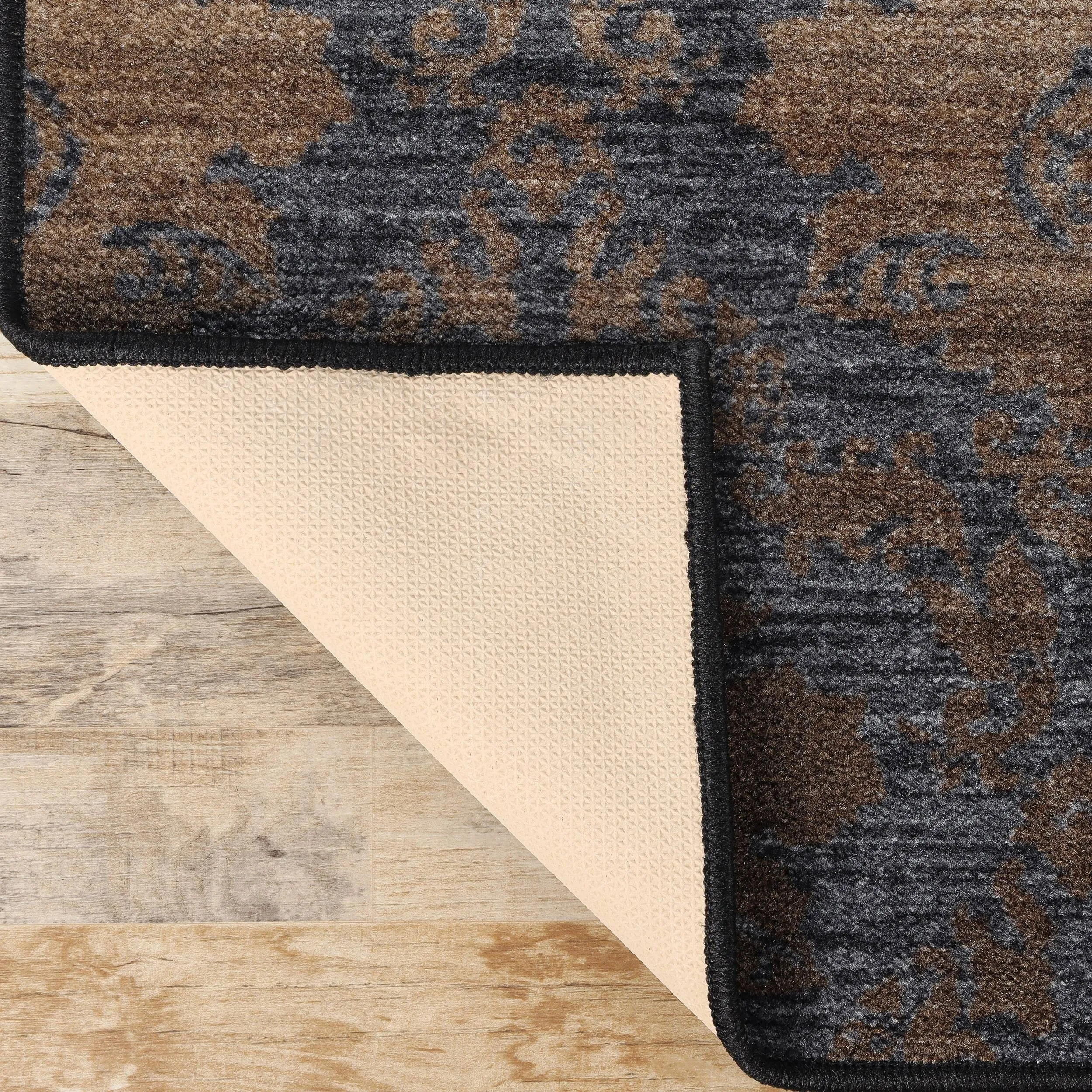 Superior Geneva Medallion Scroll Non-Slip Washable Indoor Runner or Area Rug