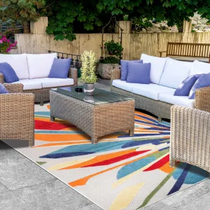Superior Geometric Abstract Indoor Outdoor Runner or Area Rug