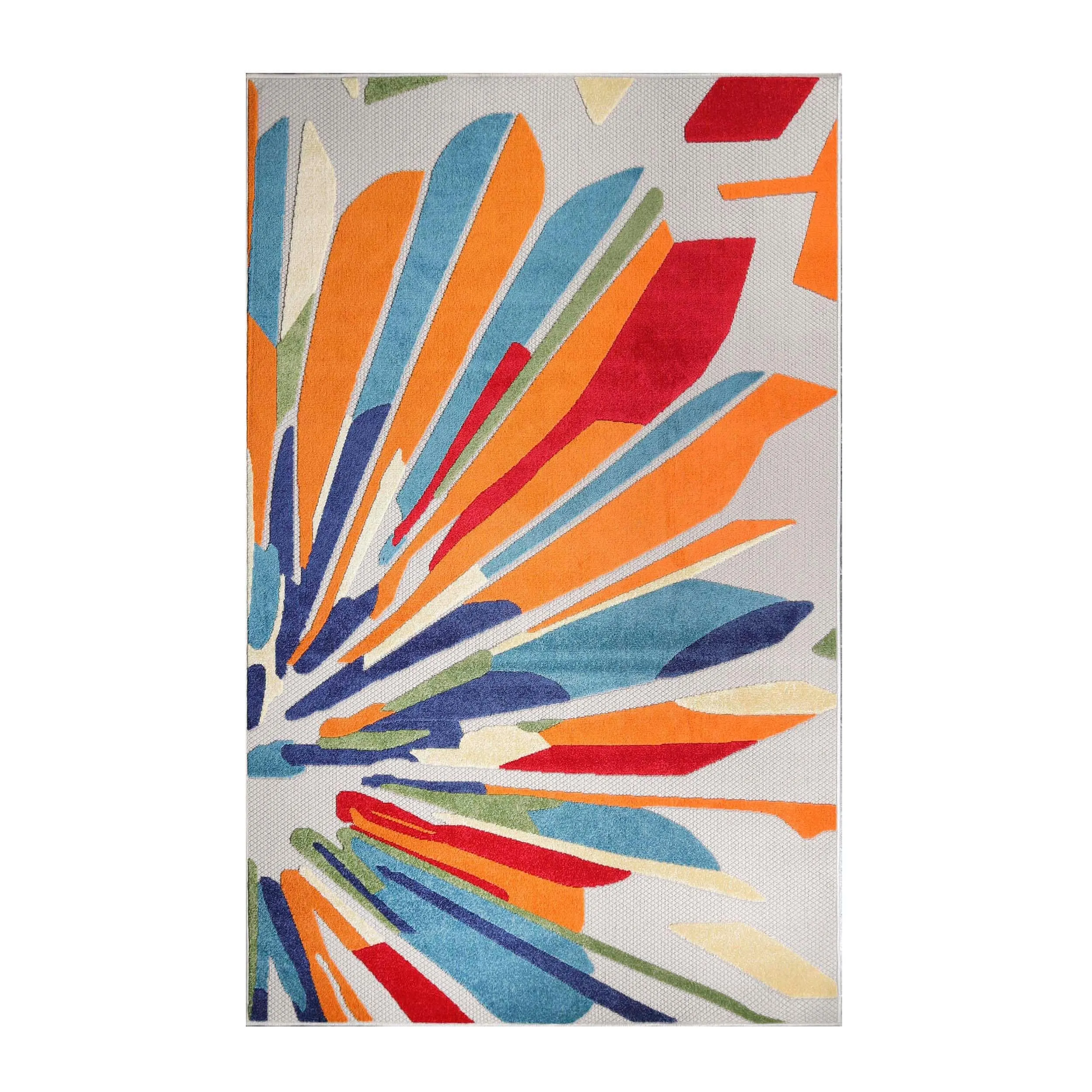 Superior Geometric Abstract Indoor Outdoor Runner or Area Rug