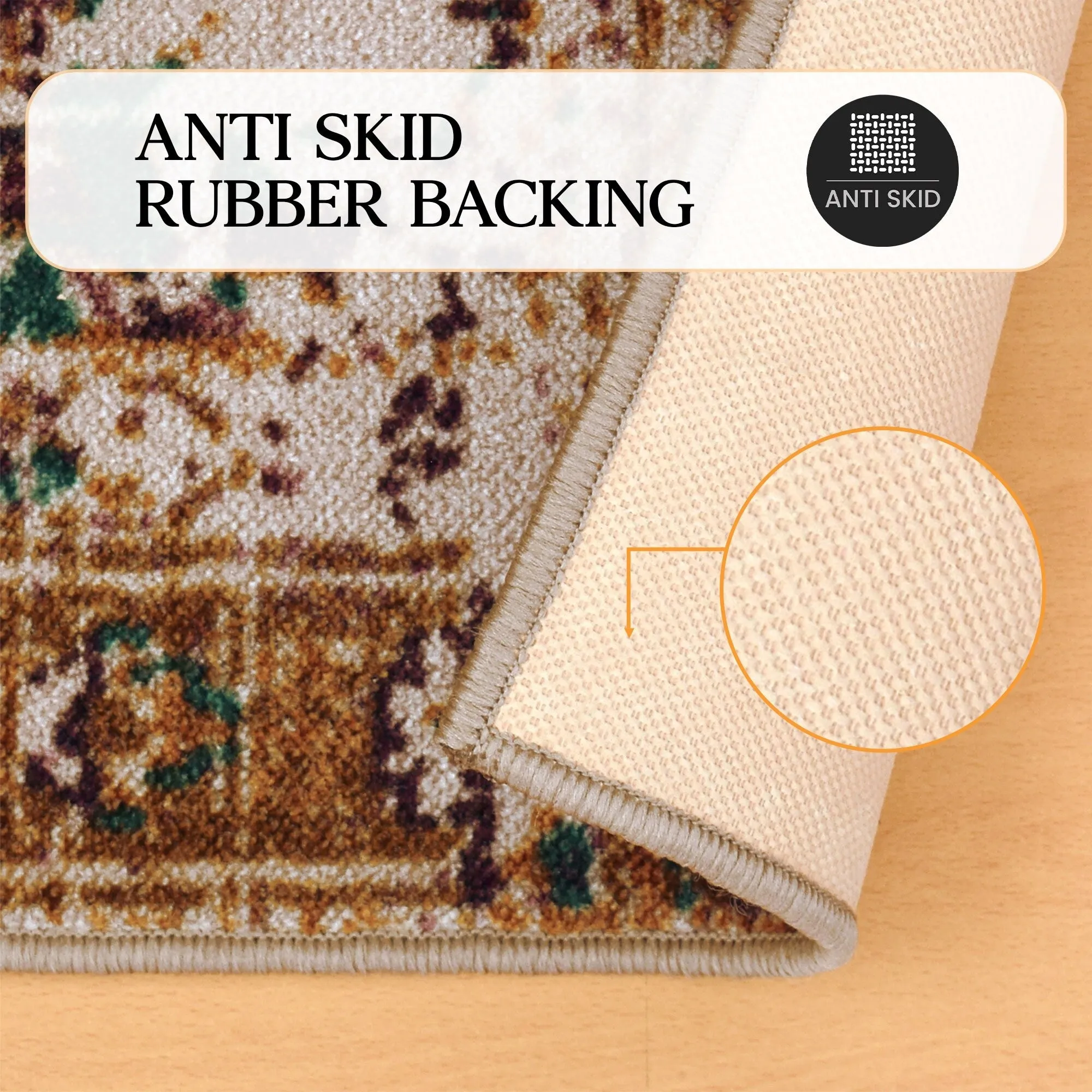 Superior Gillespie Printed Non-Slip Washable Indoor Area Rug
