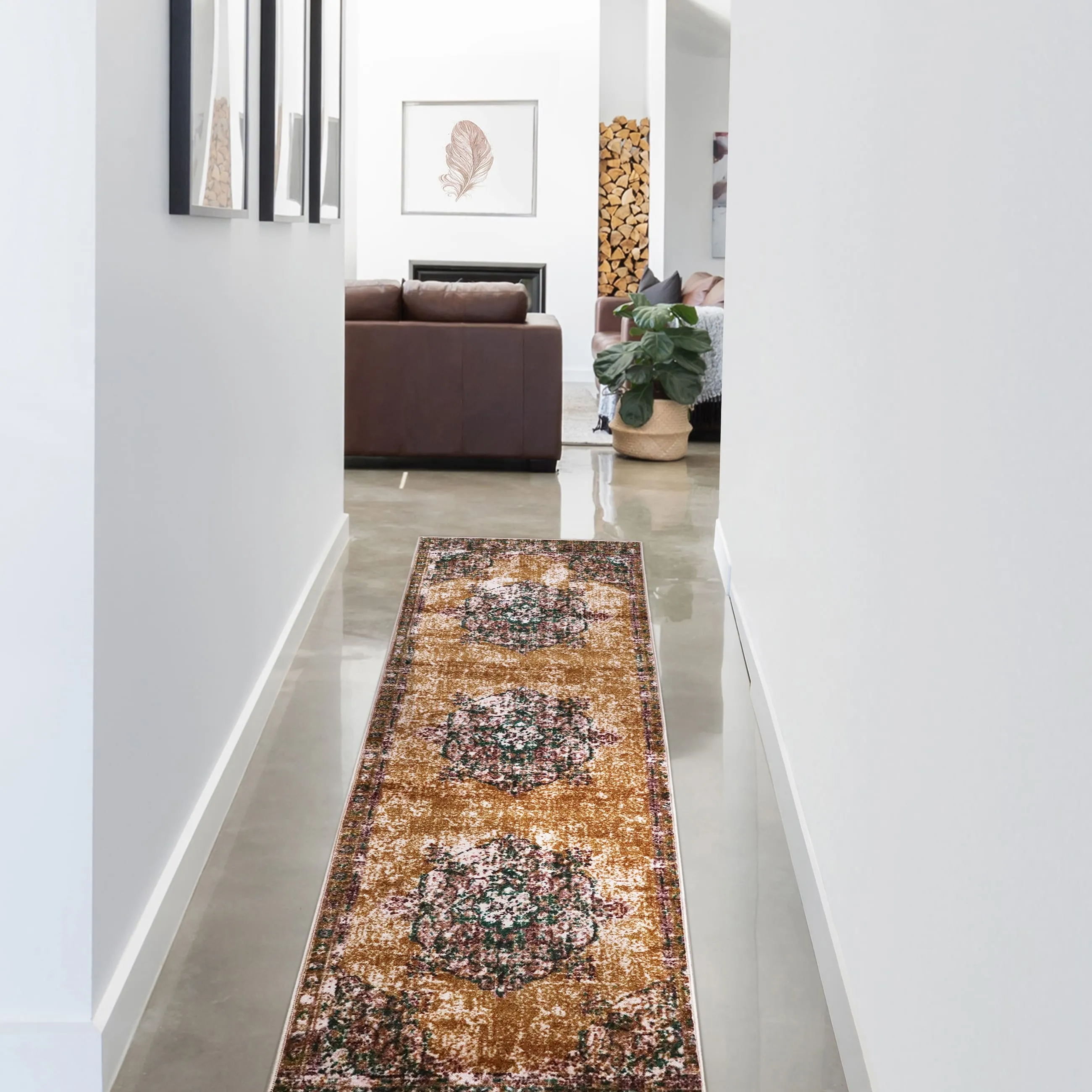 Superior Gillespie Printed Non-Slip Washable Indoor Area Rug