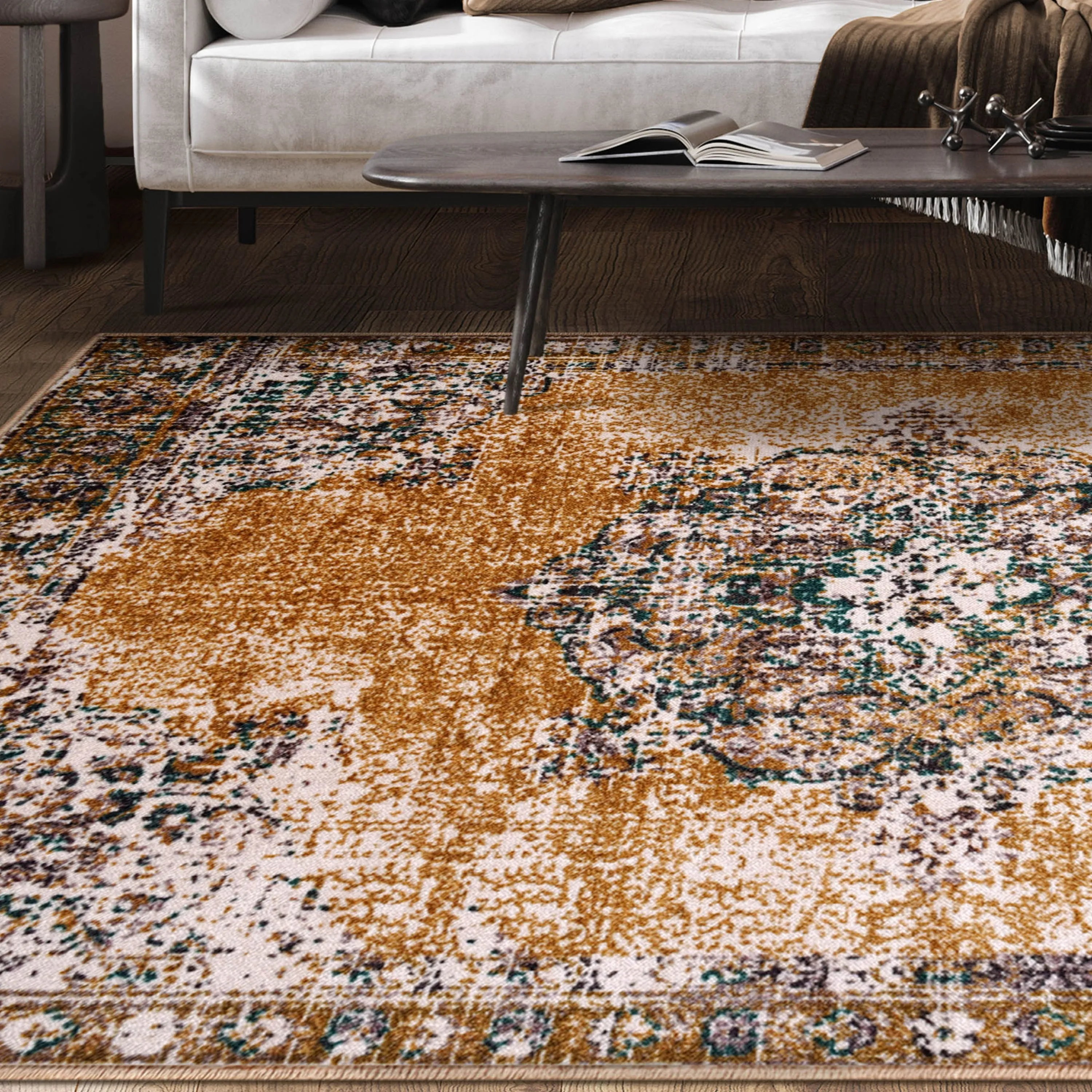 Superior Gillespie Printed Non-Slip Washable Indoor Area Rug
