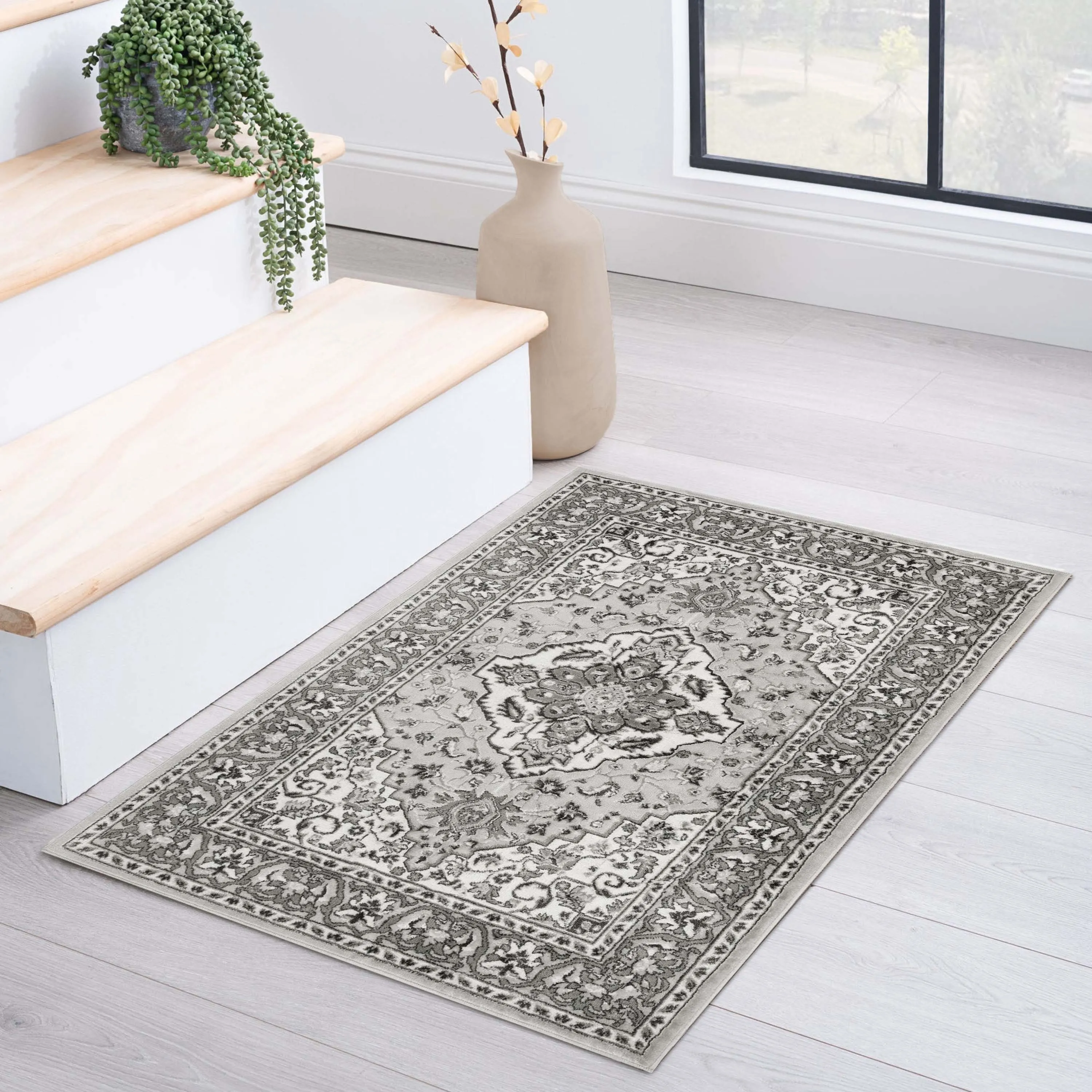 Superior Glendale Floral Medallion Indoor Area Rug