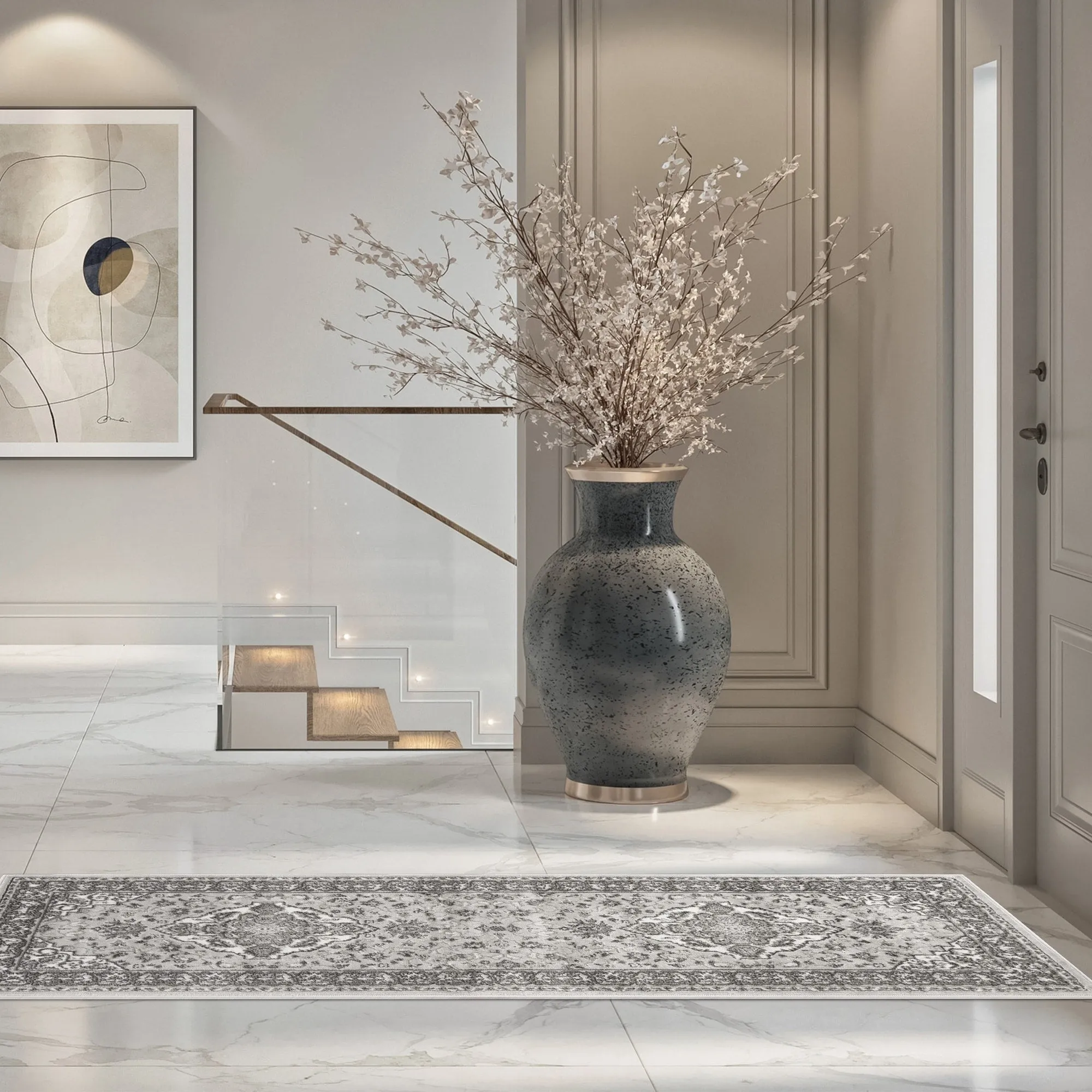 Superior Glendale Floral Medallion Indoor Area Rug