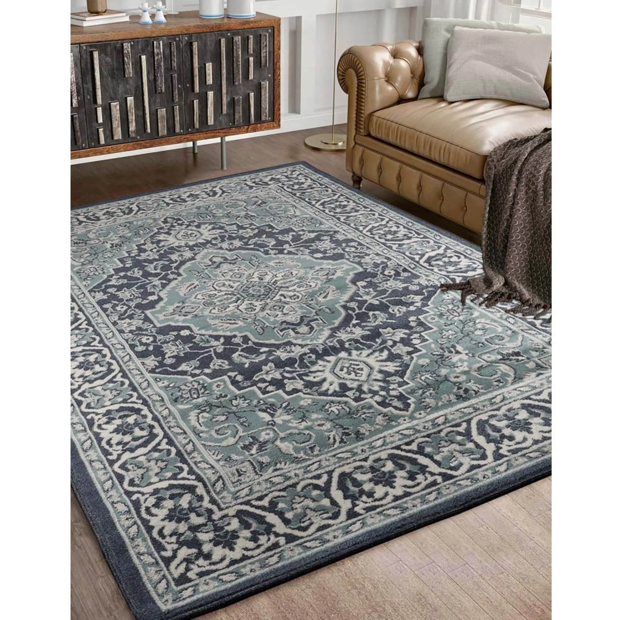 Superior Glendale Floral Medallion Indoor Area Rug