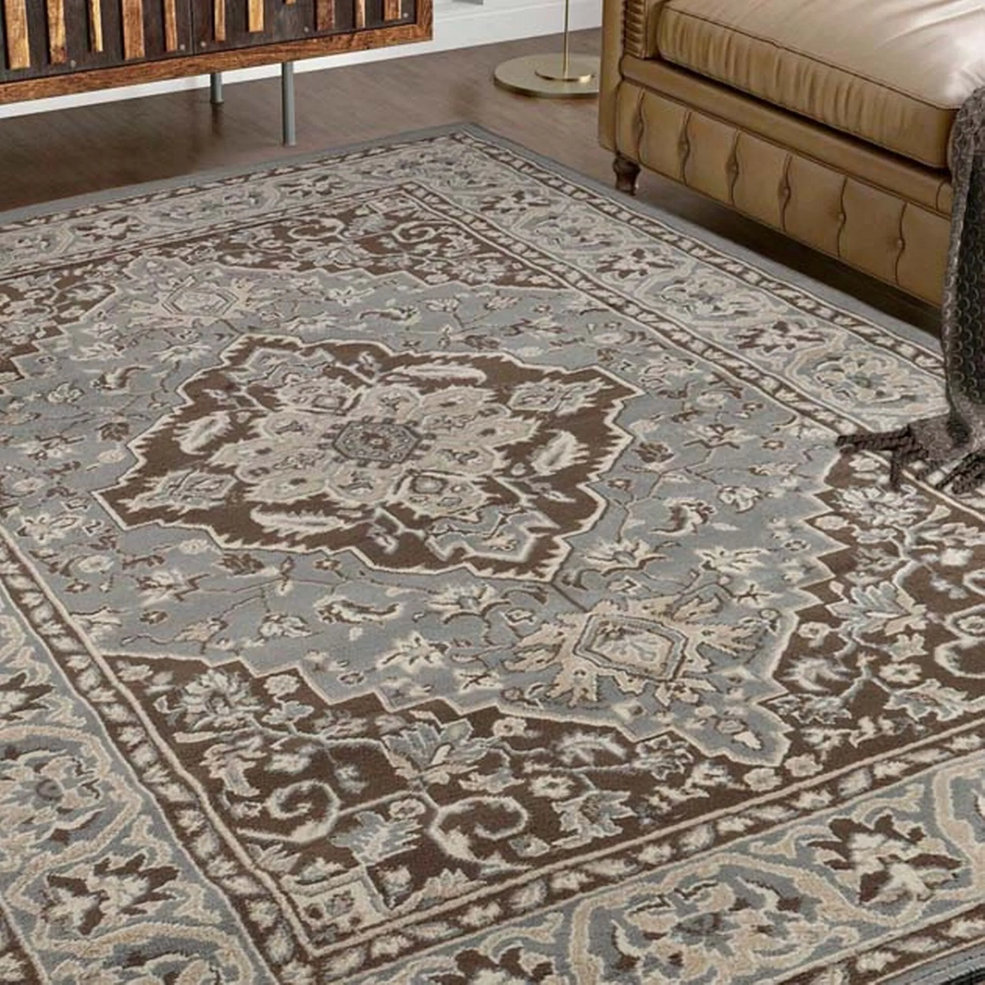 Superior Glendale Floral Medallion Indoor Area Rug
