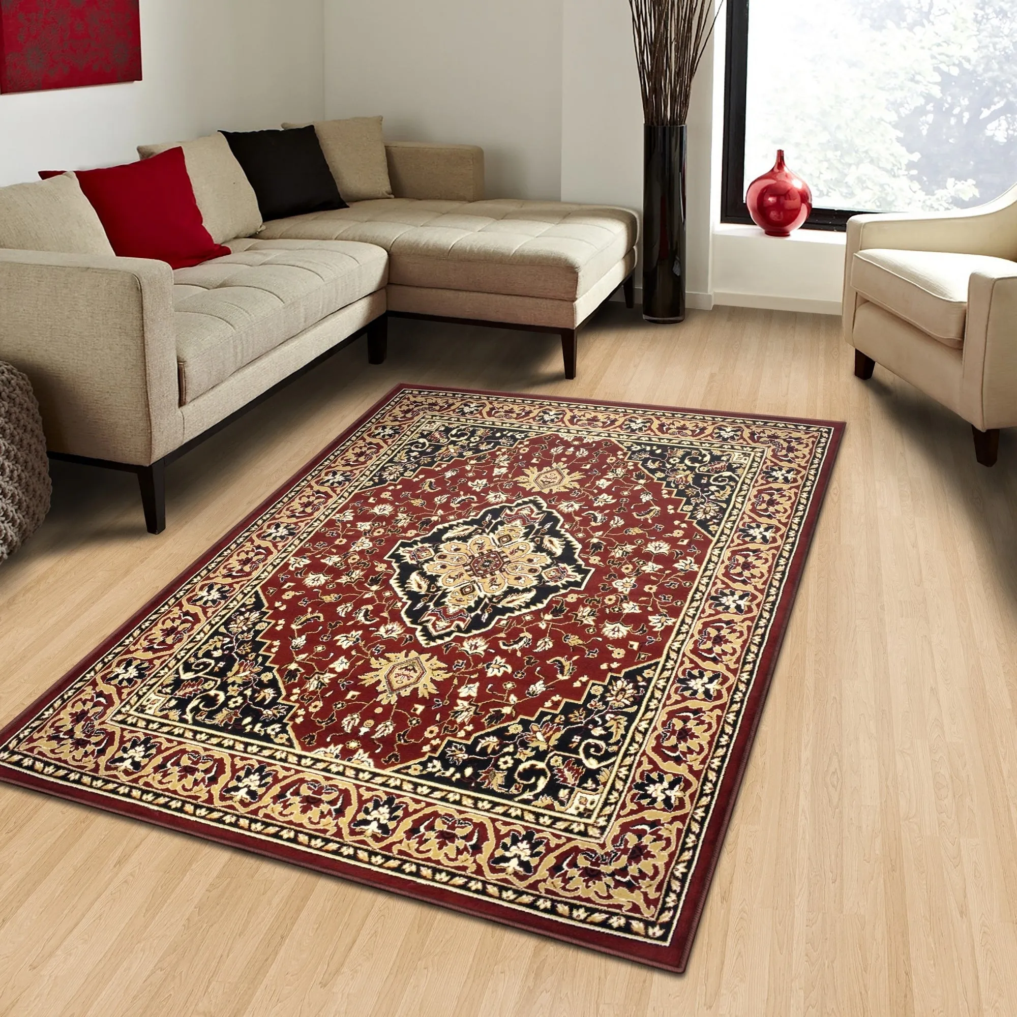 Superior Glendale Floral Medallion Indoor Area Rug
