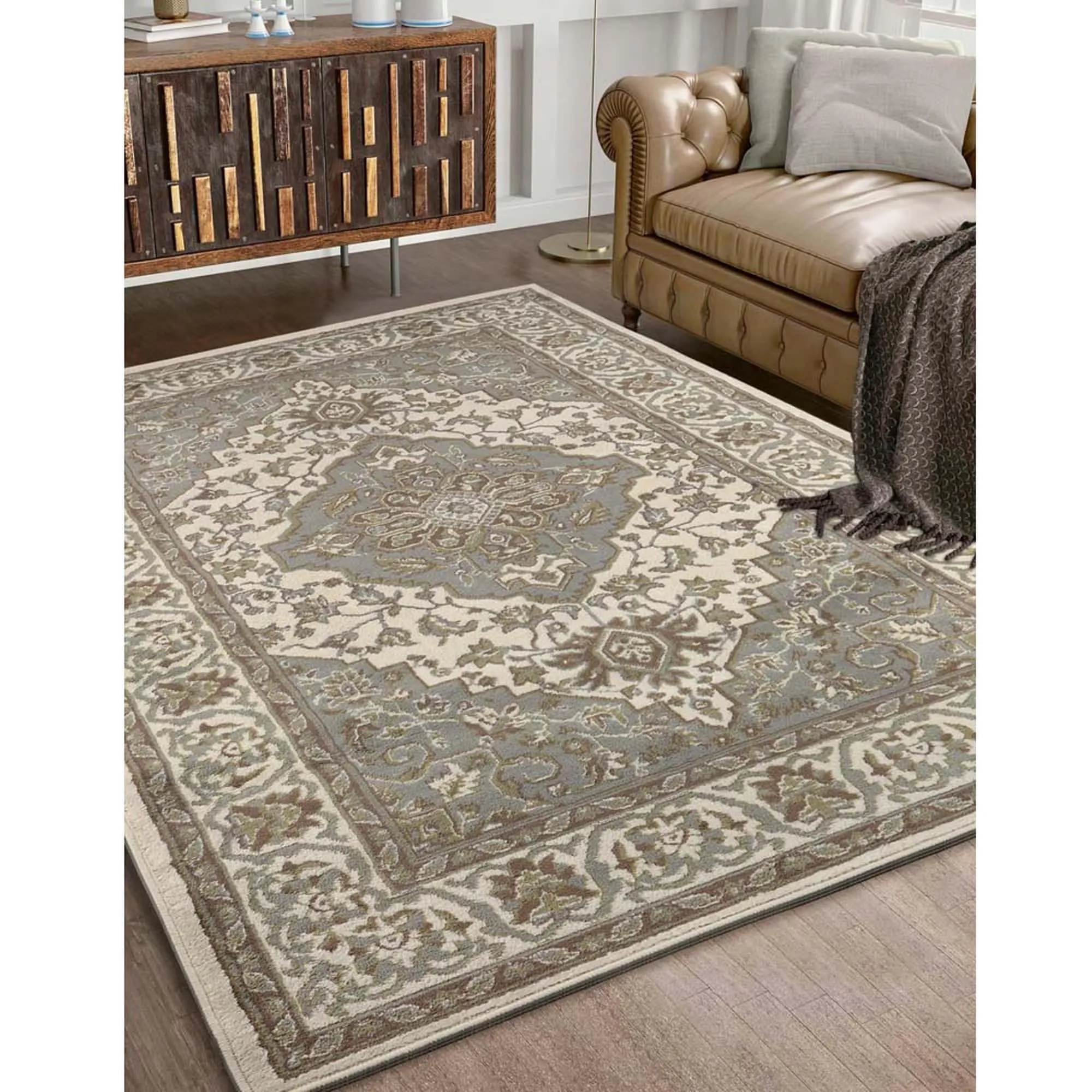 Superior Glendale Floral Medallion Indoor Area Rug