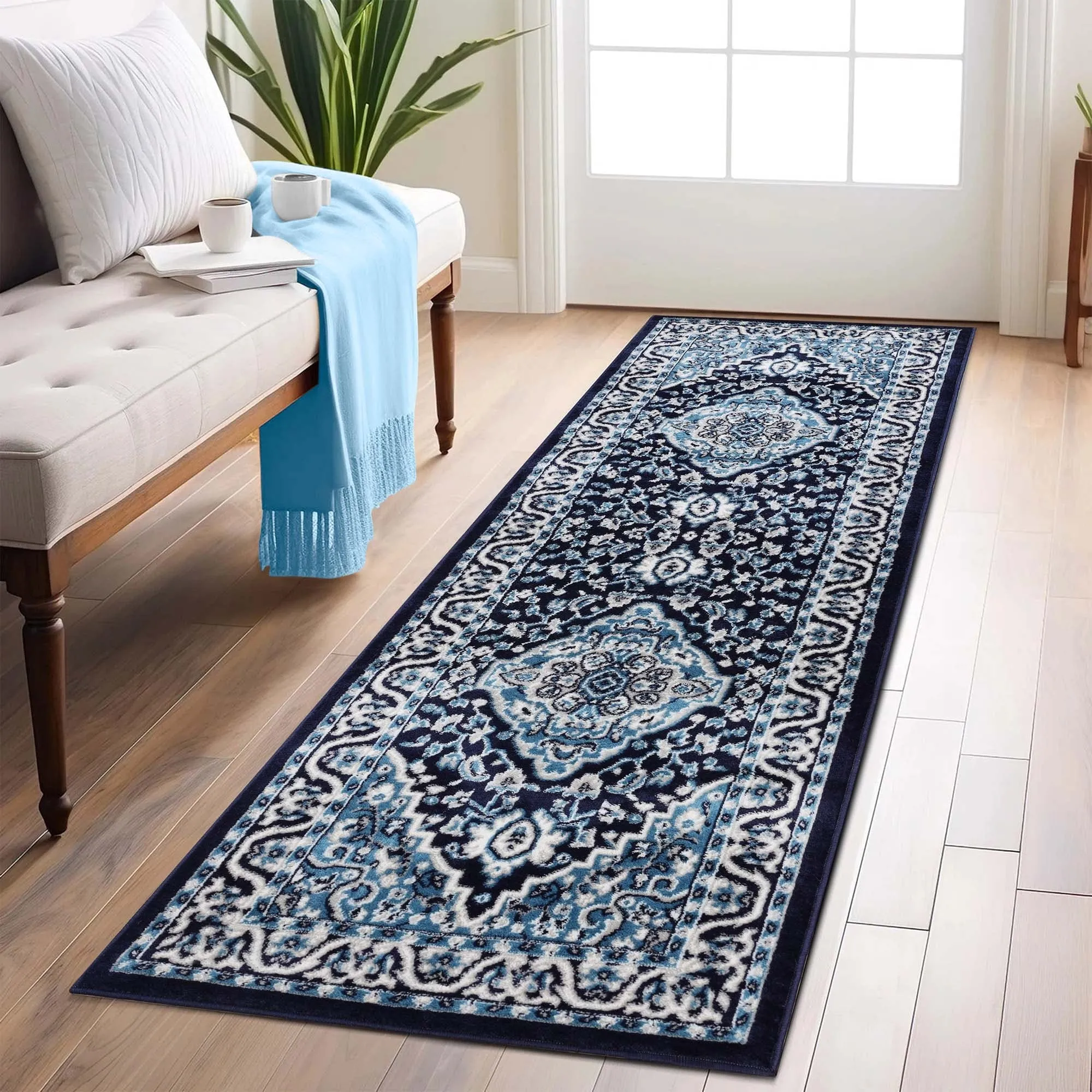 Superior Glendale Floral Medallion Indoor Area Rug