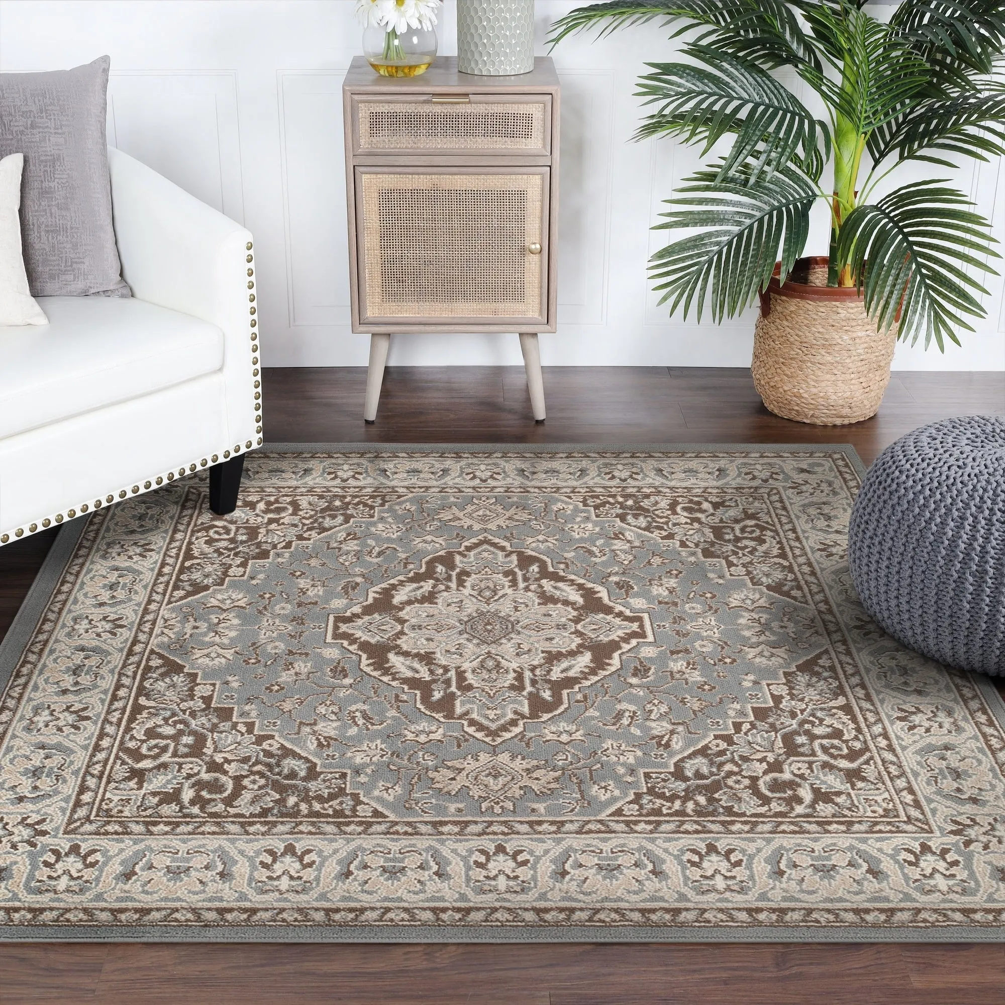 Superior Glendale Floral Medallion Indoor Area Rug