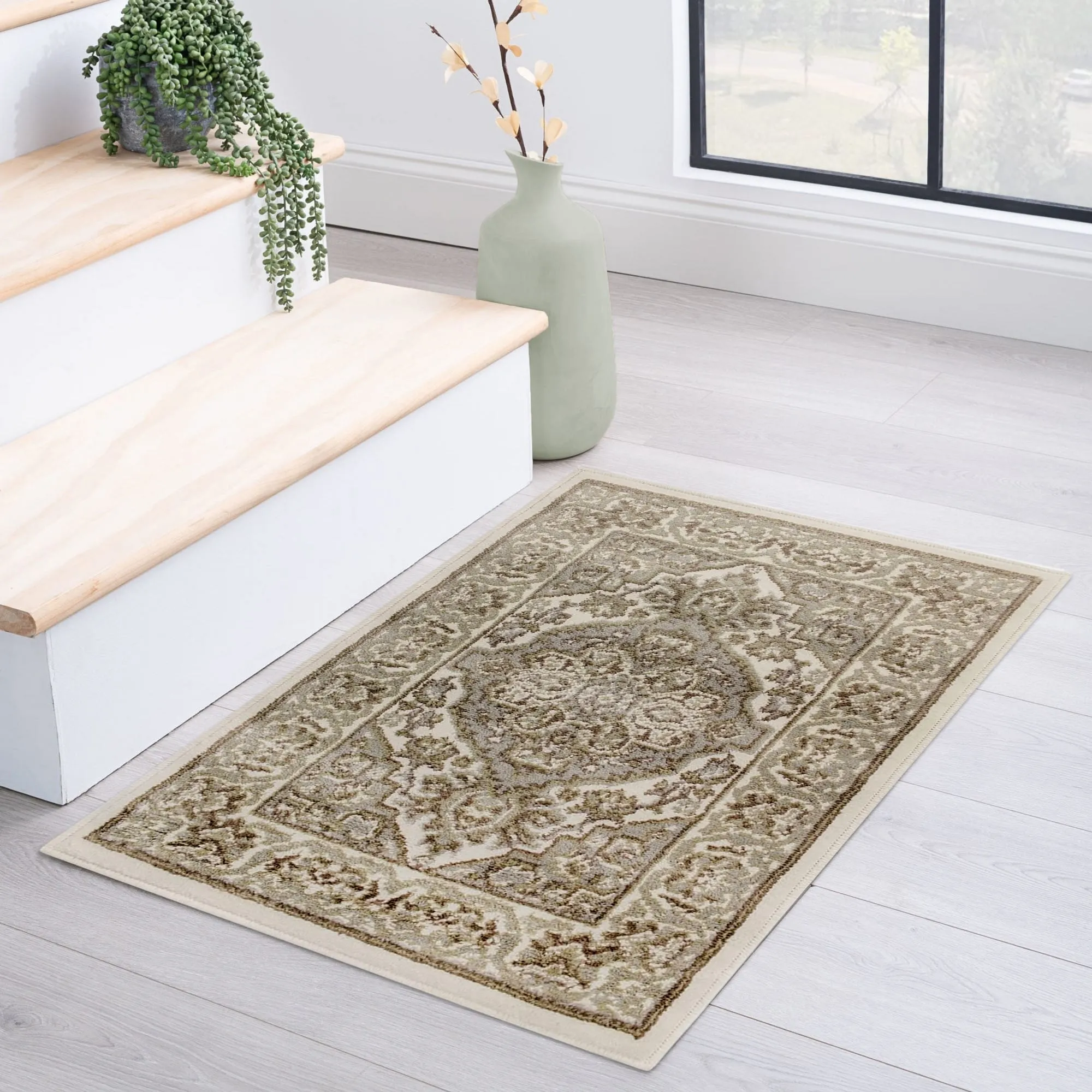 Superior Glendale Floral Medallion Indoor Area Rug