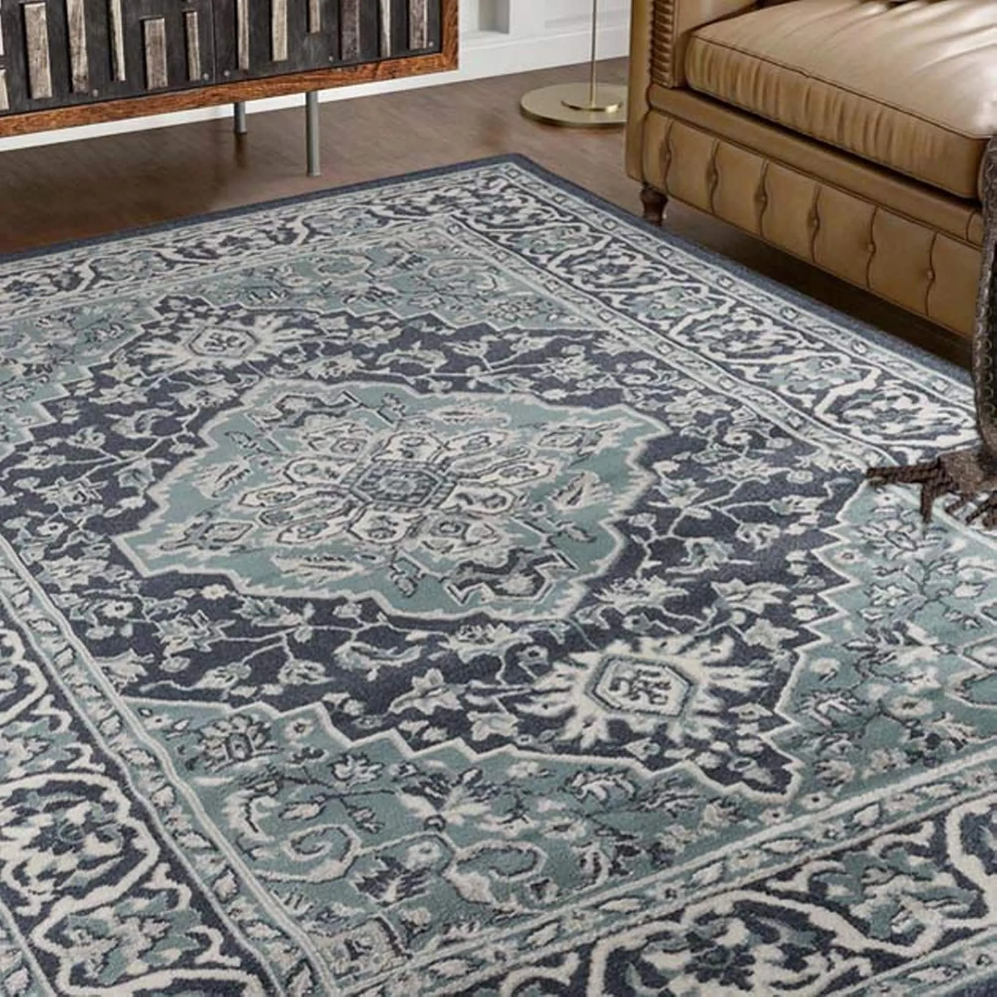Superior Glendale Floral Medallion Indoor Area Rug