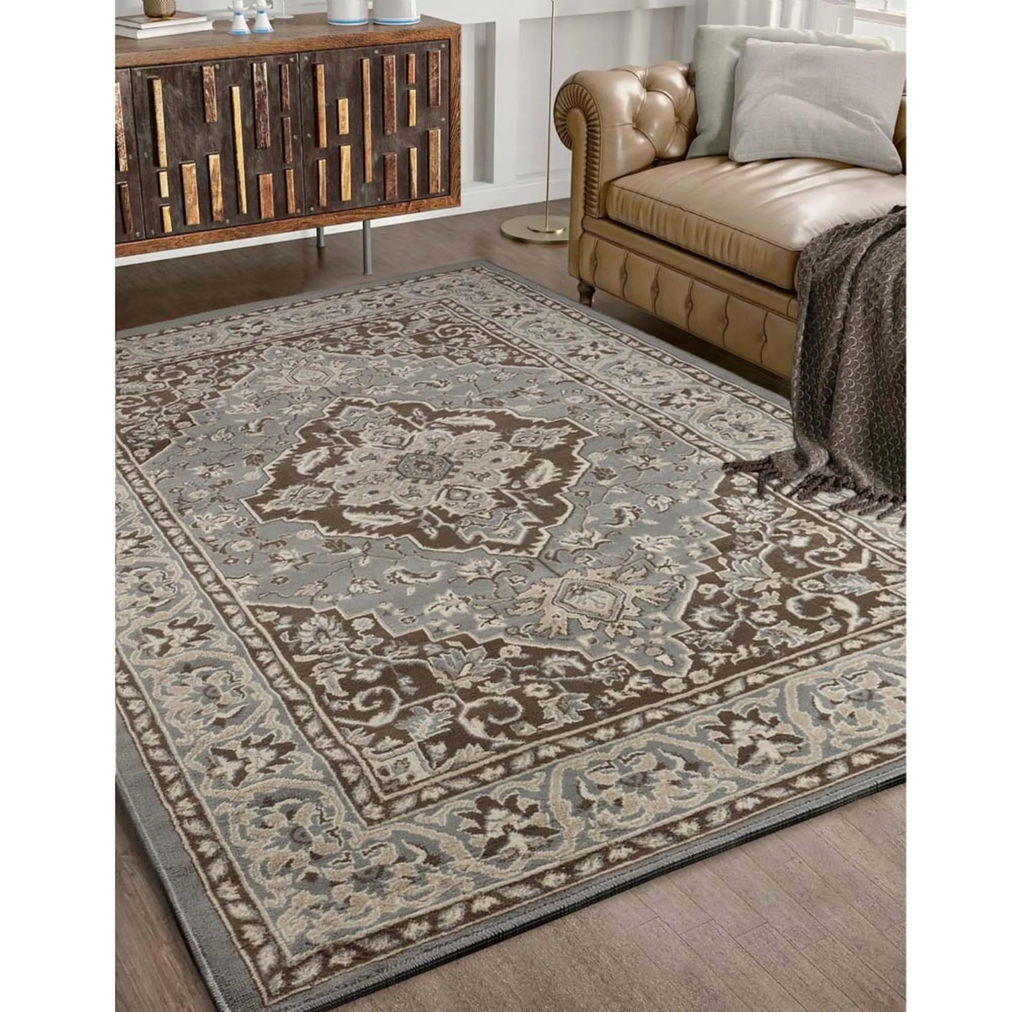 Superior Glendale Floral Medallion Indoor Area Rug