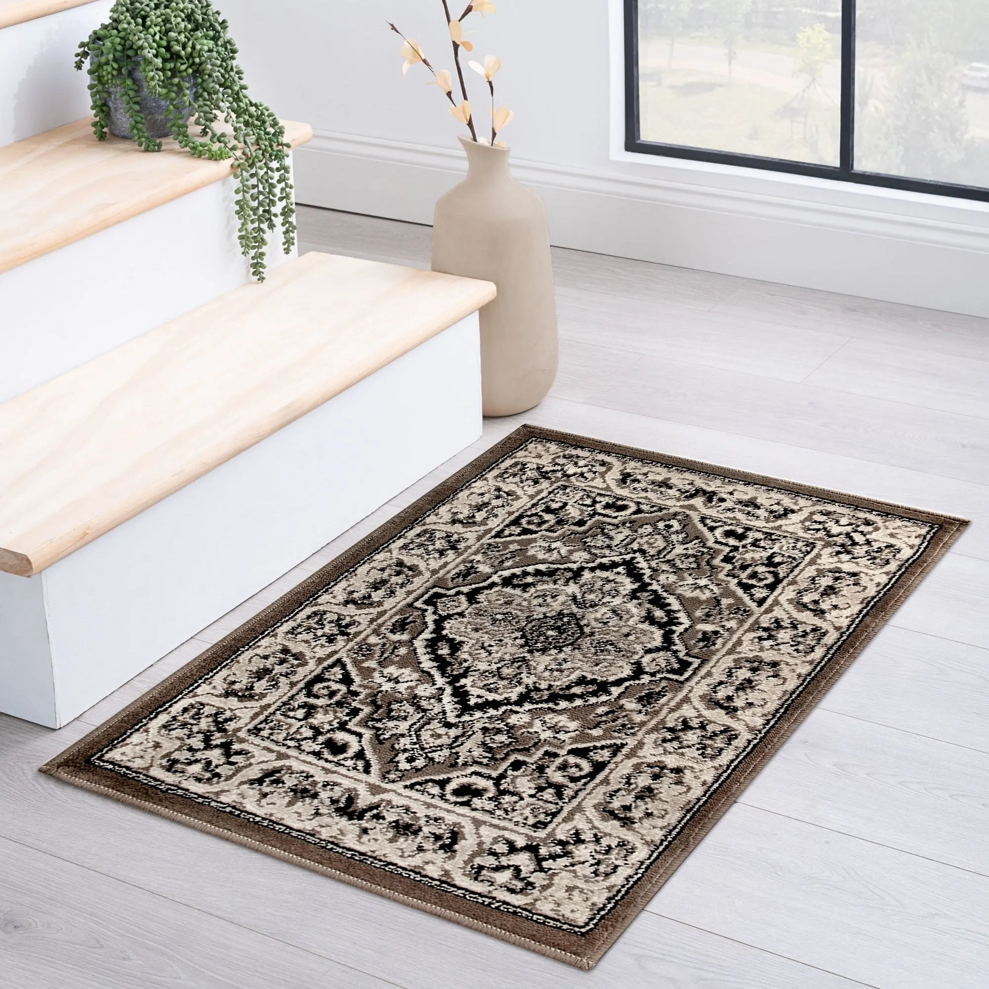 Superior Glendale Floral Medallion Indoor Area Rug