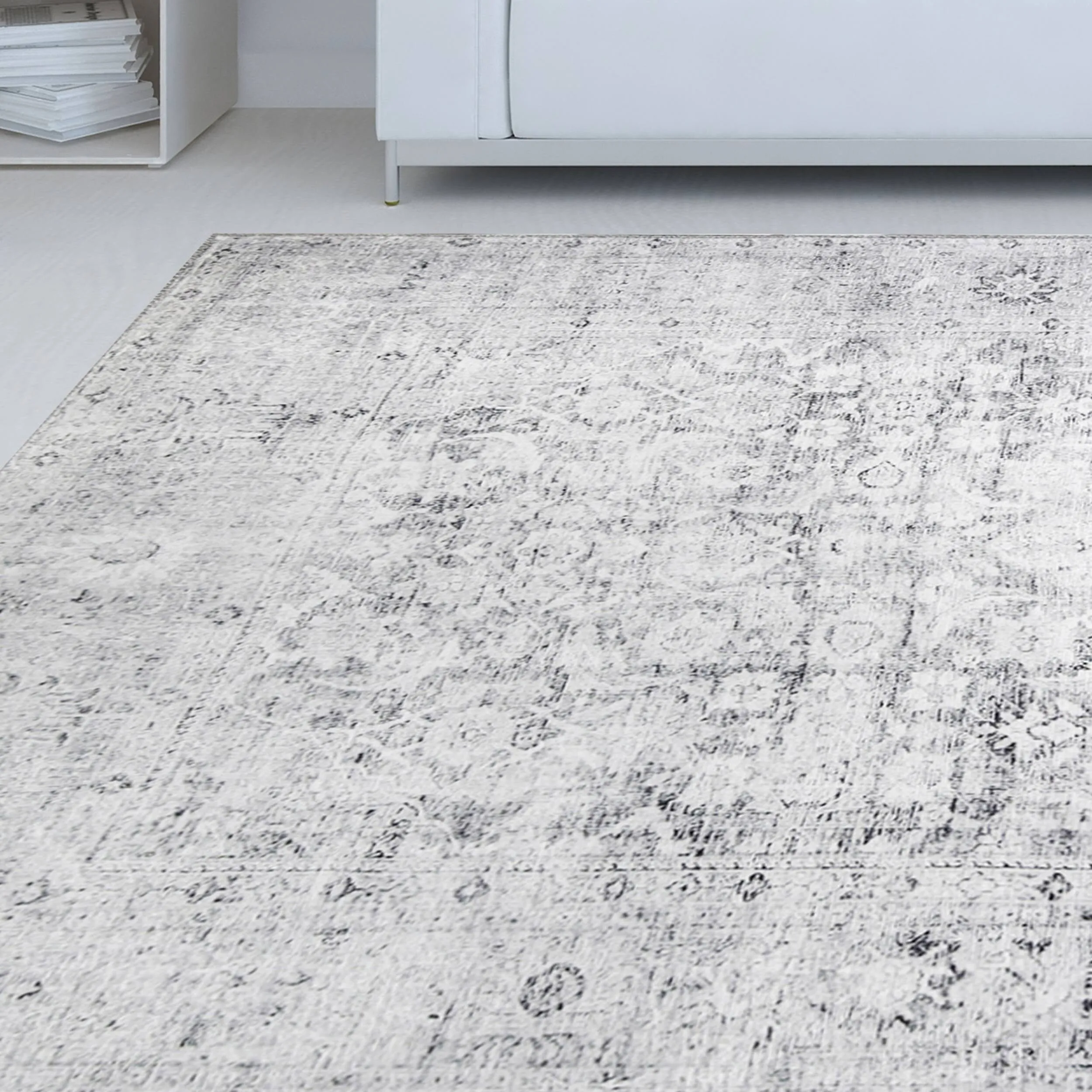 Superior Huda Distressed Rustic Oriental Medallion Indoor Area Rug
