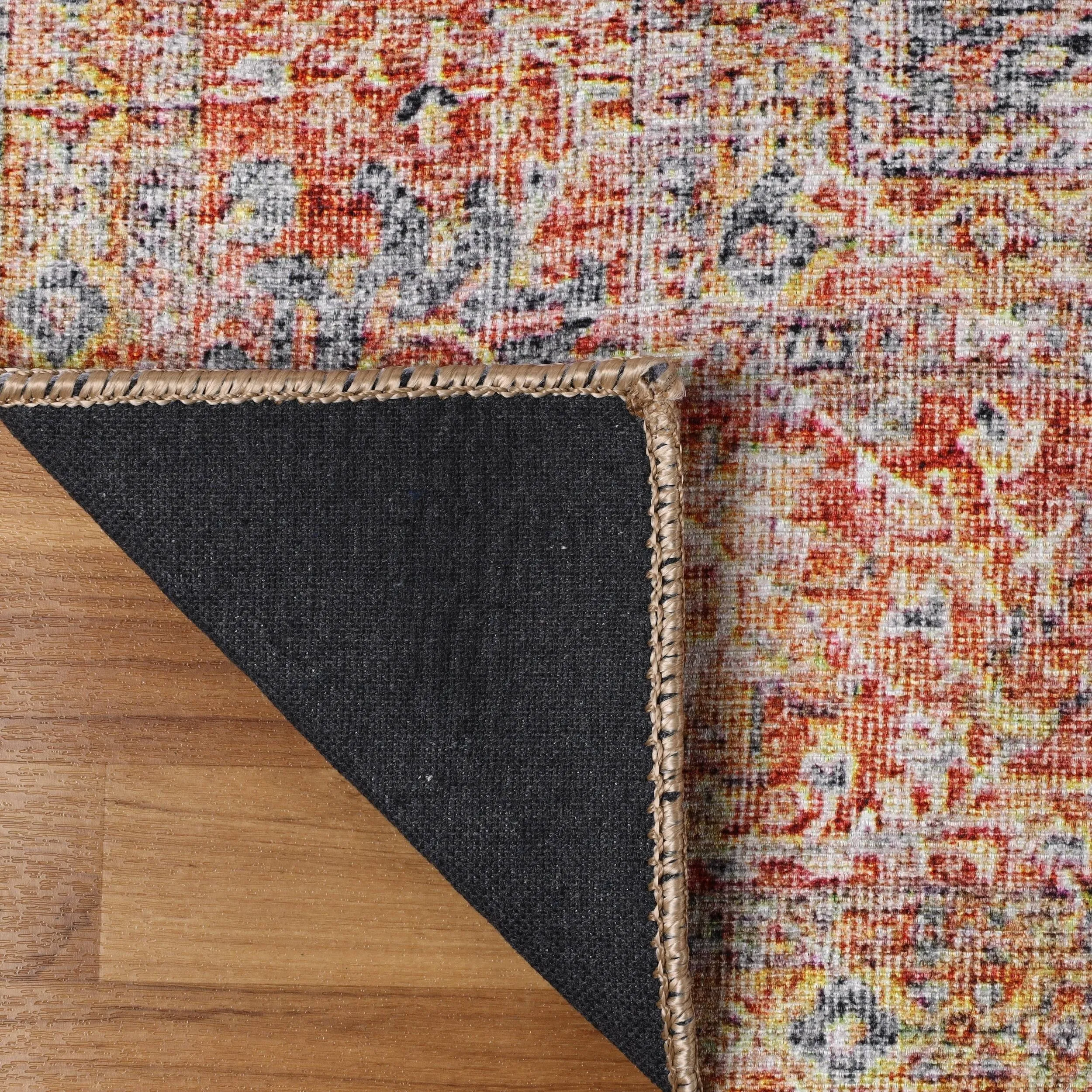 Superior Huda Distressed Rustic Oriental Medallion Indoor Area Rug