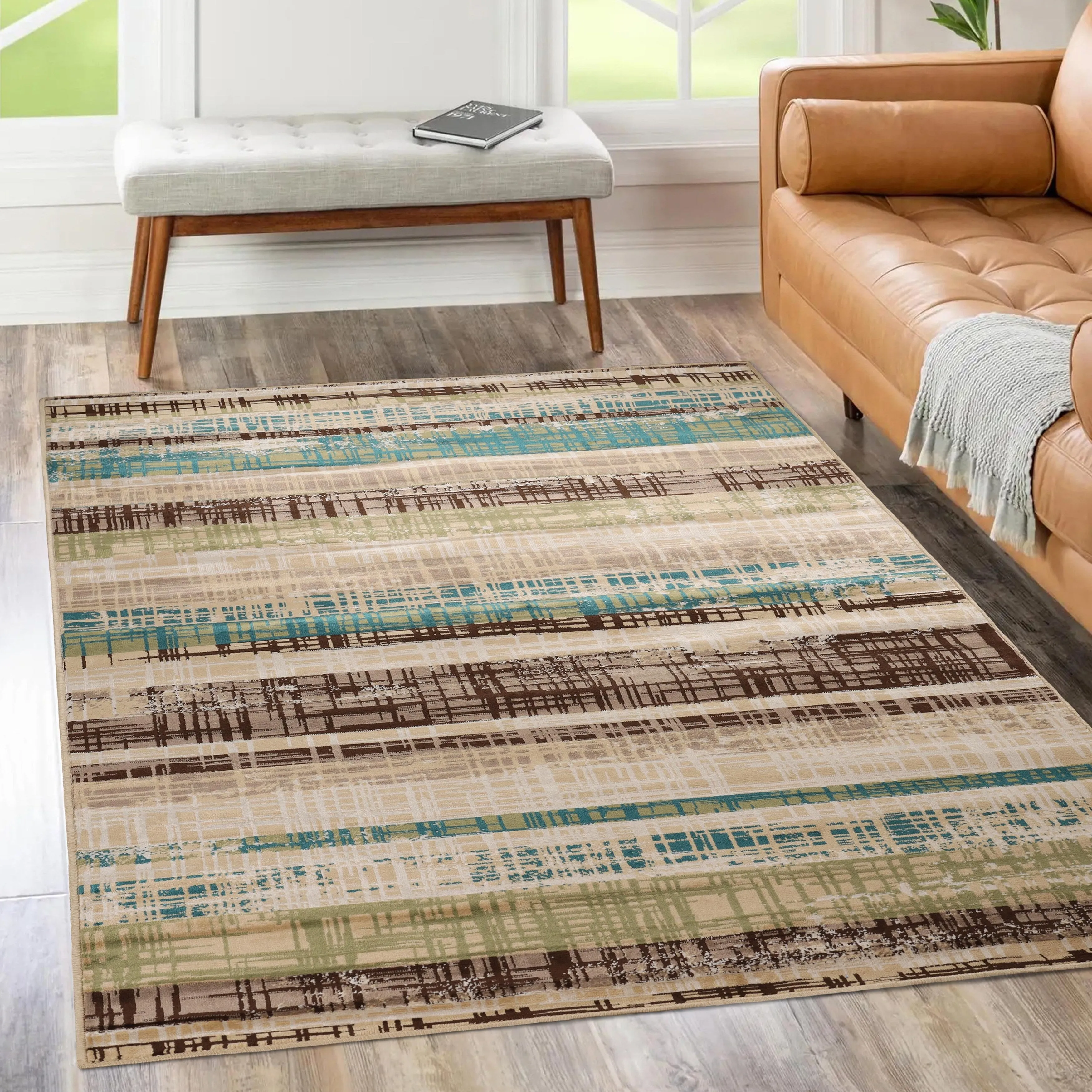Superior Kylemore Modern Abstract Stripes Indoor Runner or Area Rug