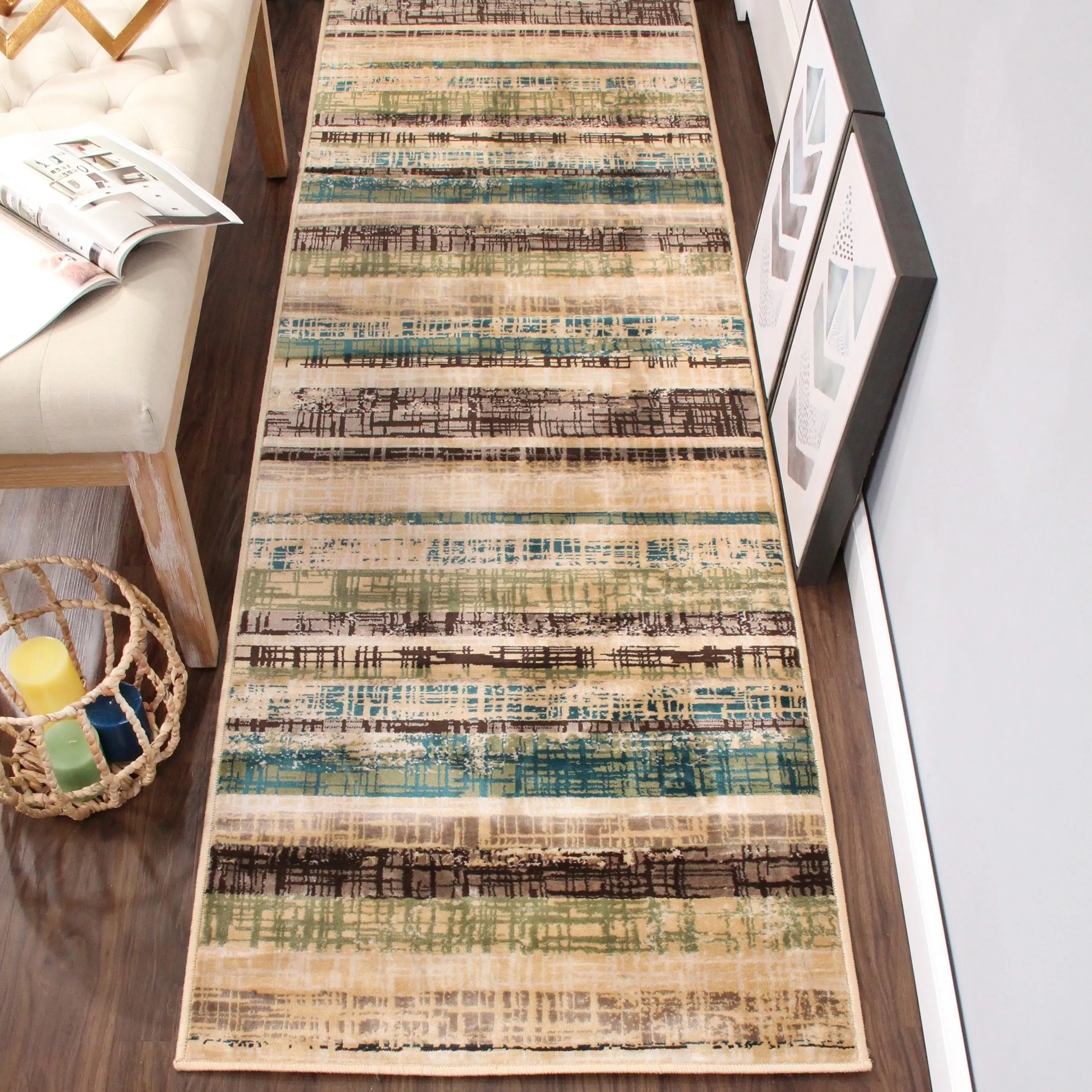 Superior Kylemore Modern Abstract Stripes Indoor Runner or Area Rug