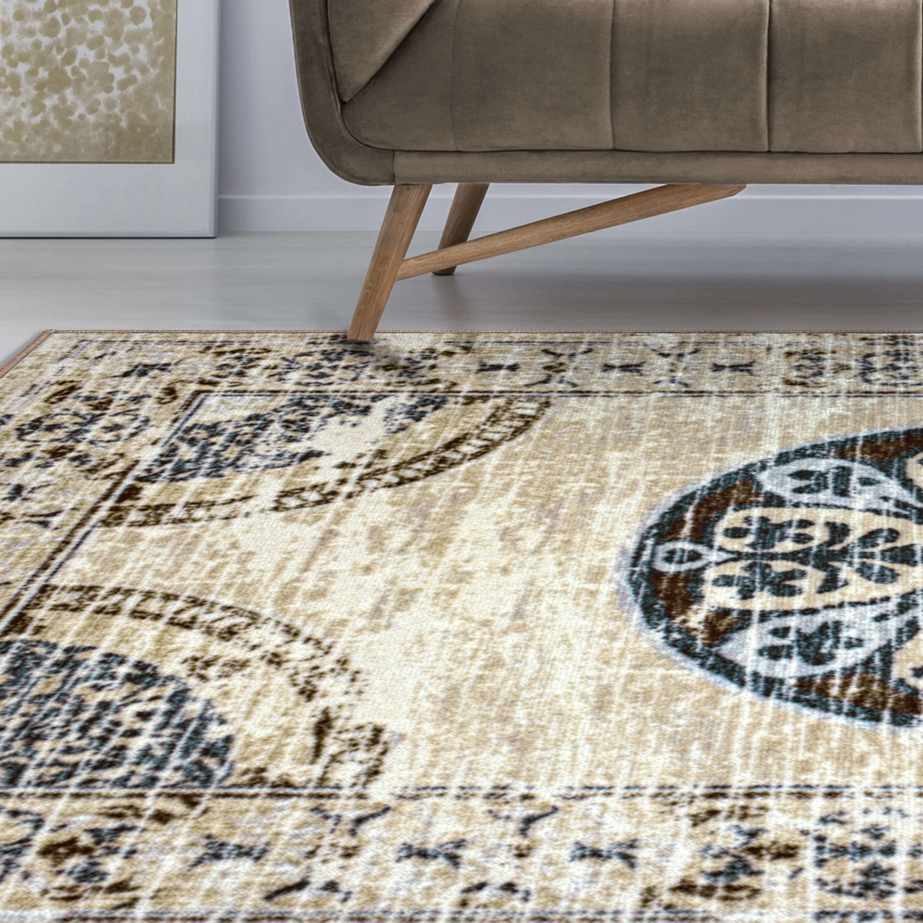 Superior Lani Printed Non-Slip Washable Indoor Area Rug