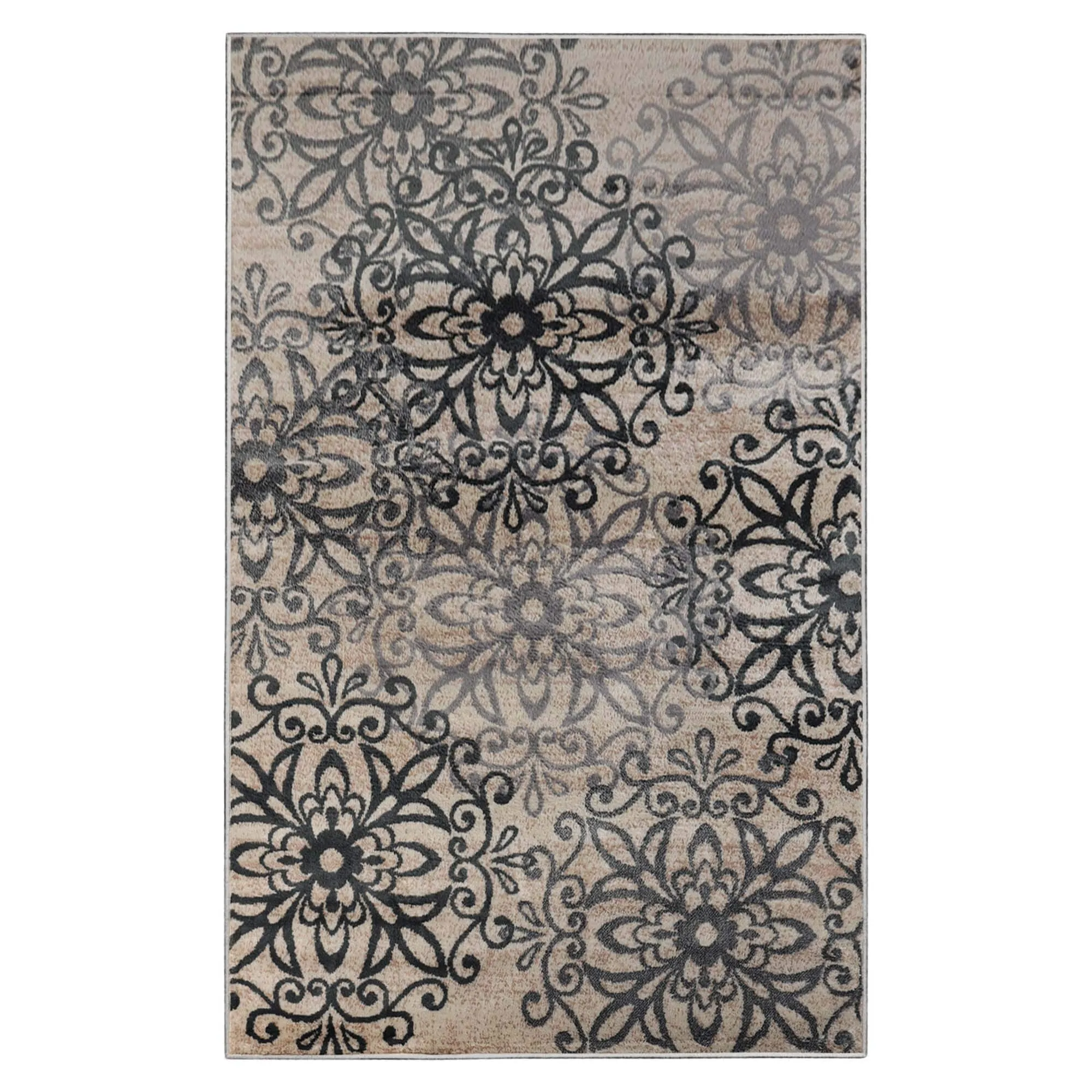 Superior Leigh Traditional Floral Scroll Indoor Runner or Area Rug