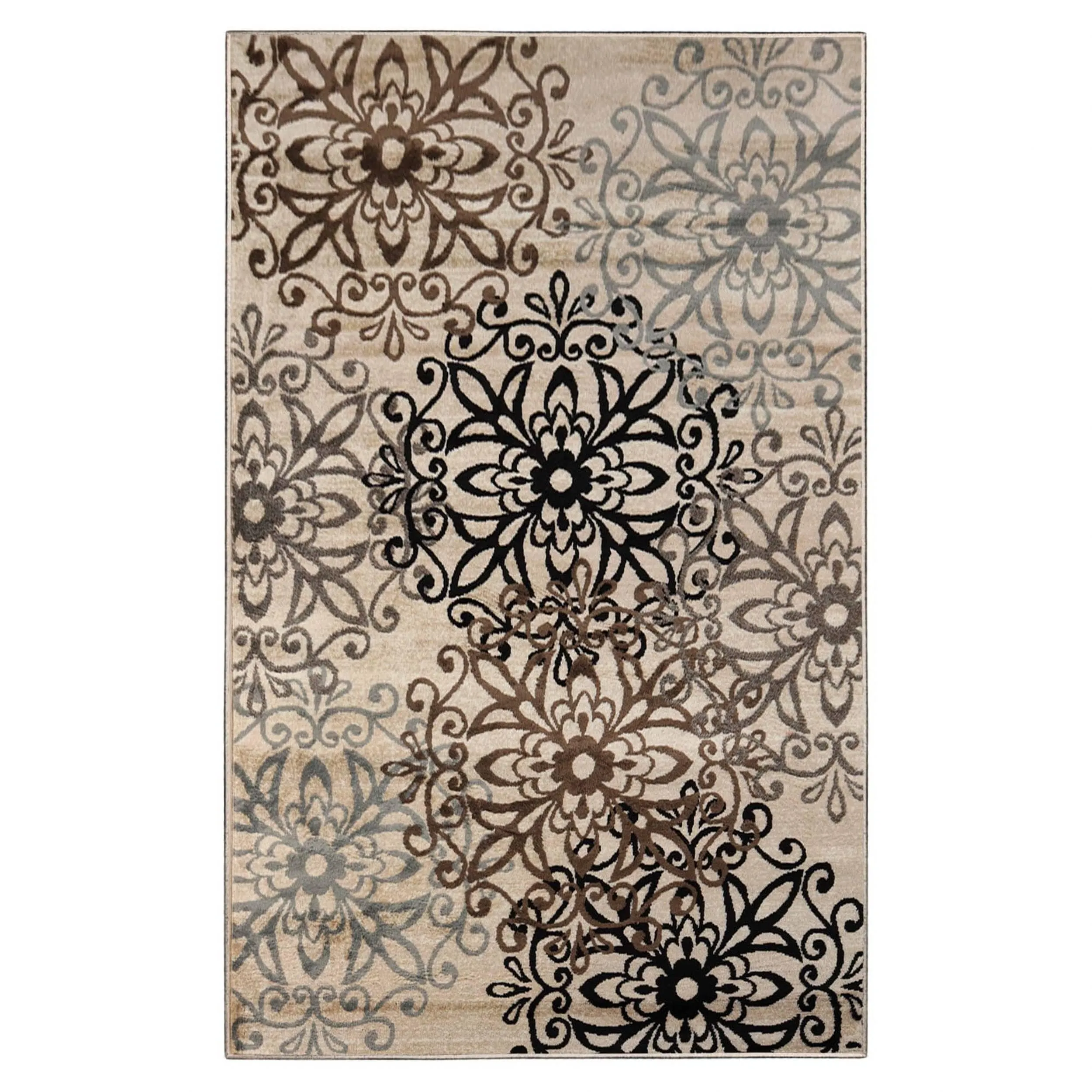 Superior Leigh Traditional Floral Scroll Indoor Runner or Area Rug