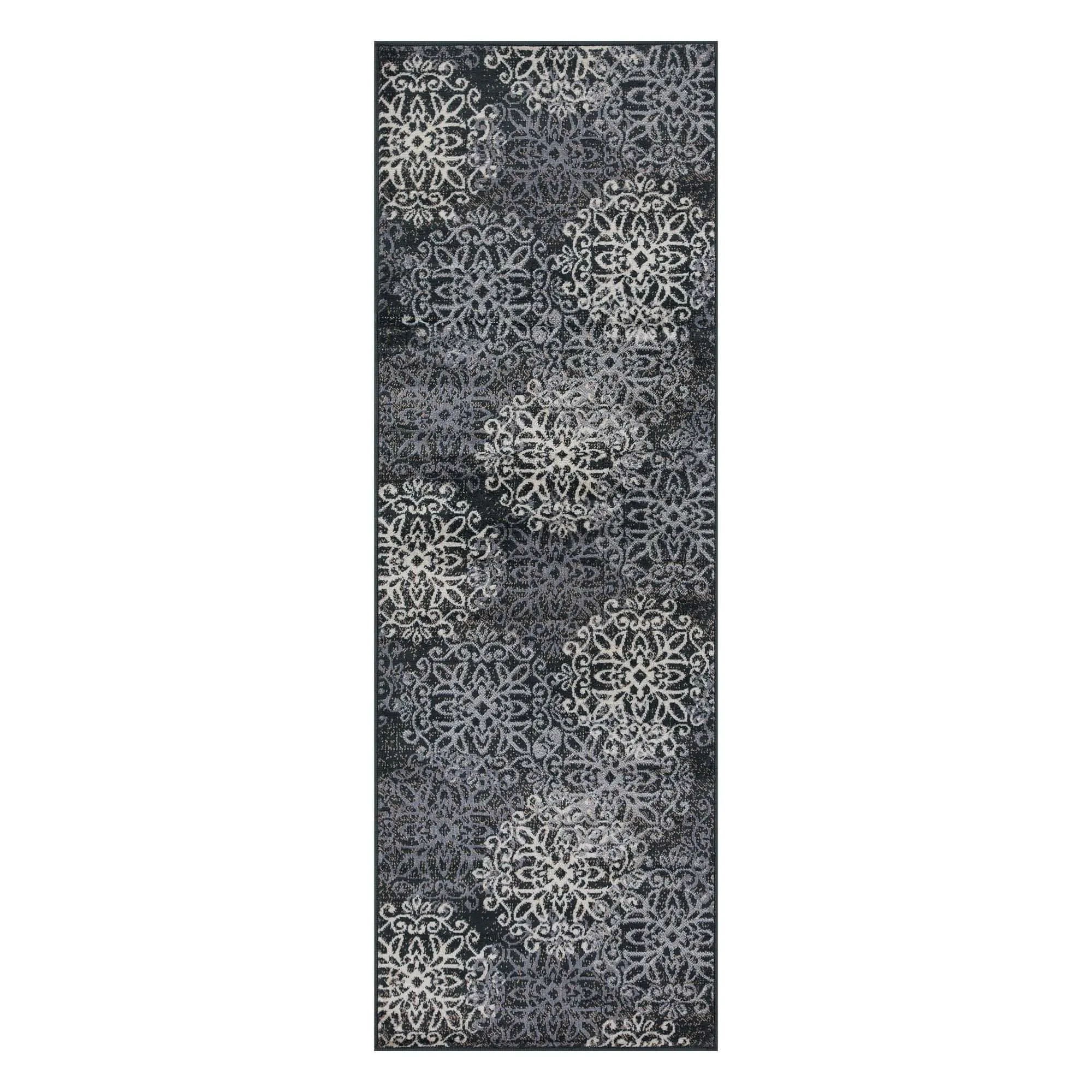 Superior Leigh Traditional Floral Scroll Indoor Runner or Area Rug