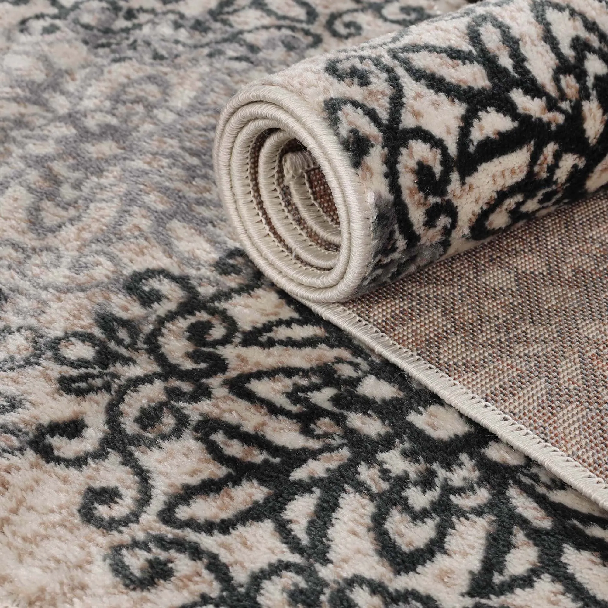 Superior Leigh Traditional Floral Scroll Indoor Runner or Area Rug