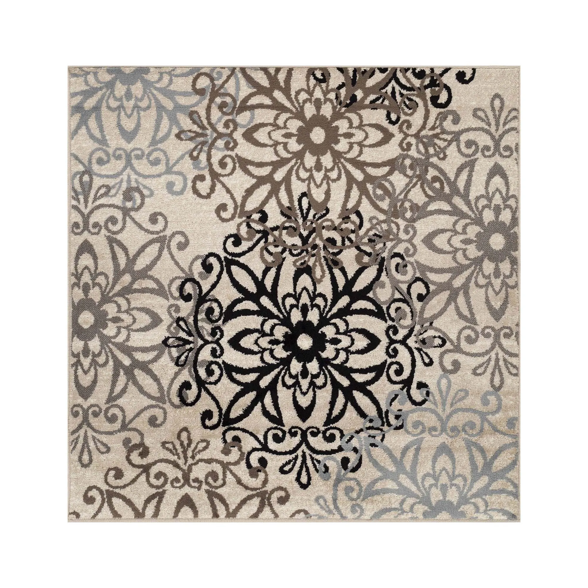 Superior Leigh Traditional Floral Scroll Indoor Runner or Area Rug