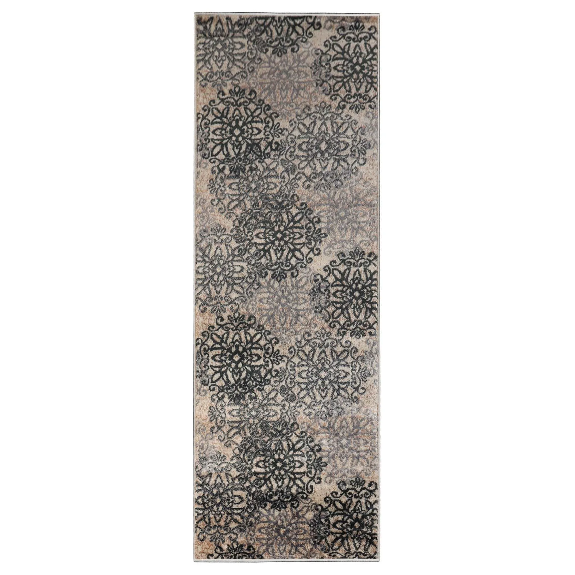 Superior Leigh Traditional Floral Scroll Indoor Runner or Area Rug