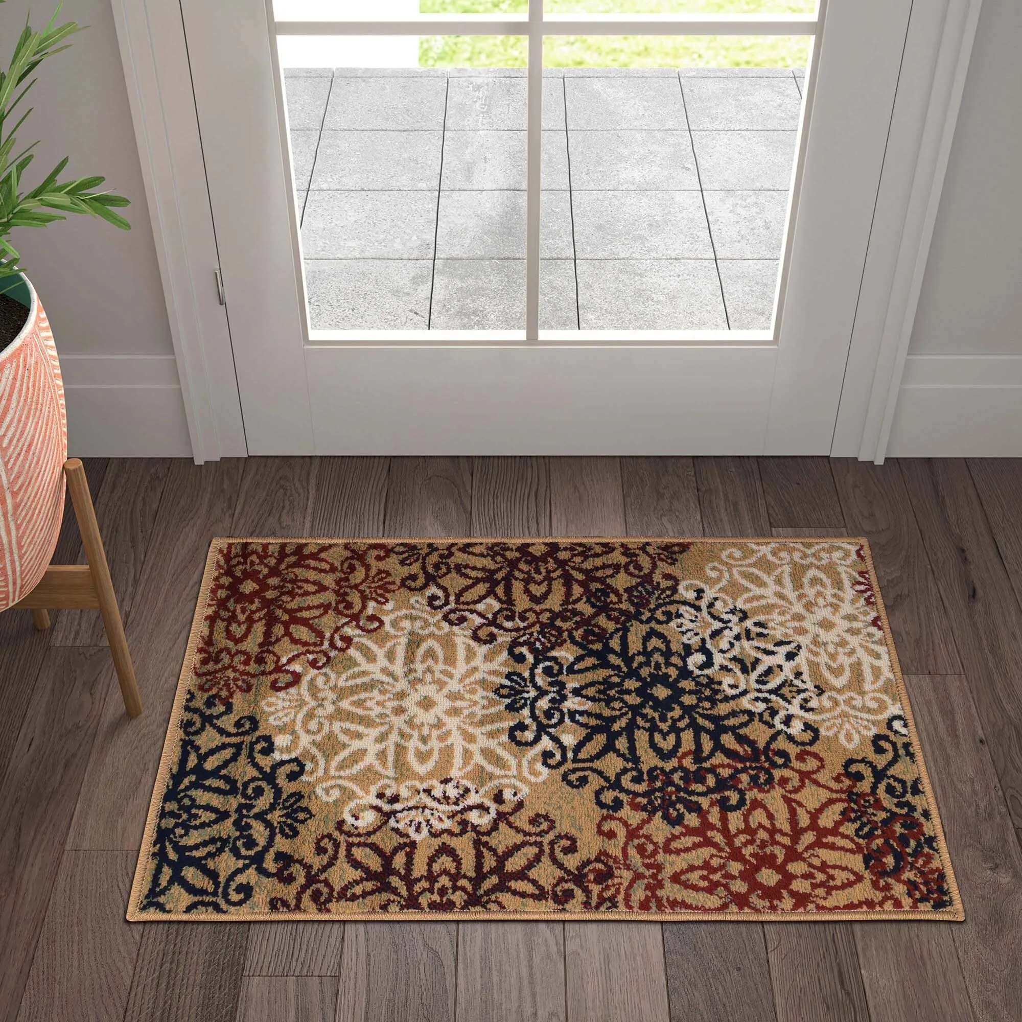 Superior Leigh Traditional Floral Scroll Indoor Runner or Area Rug