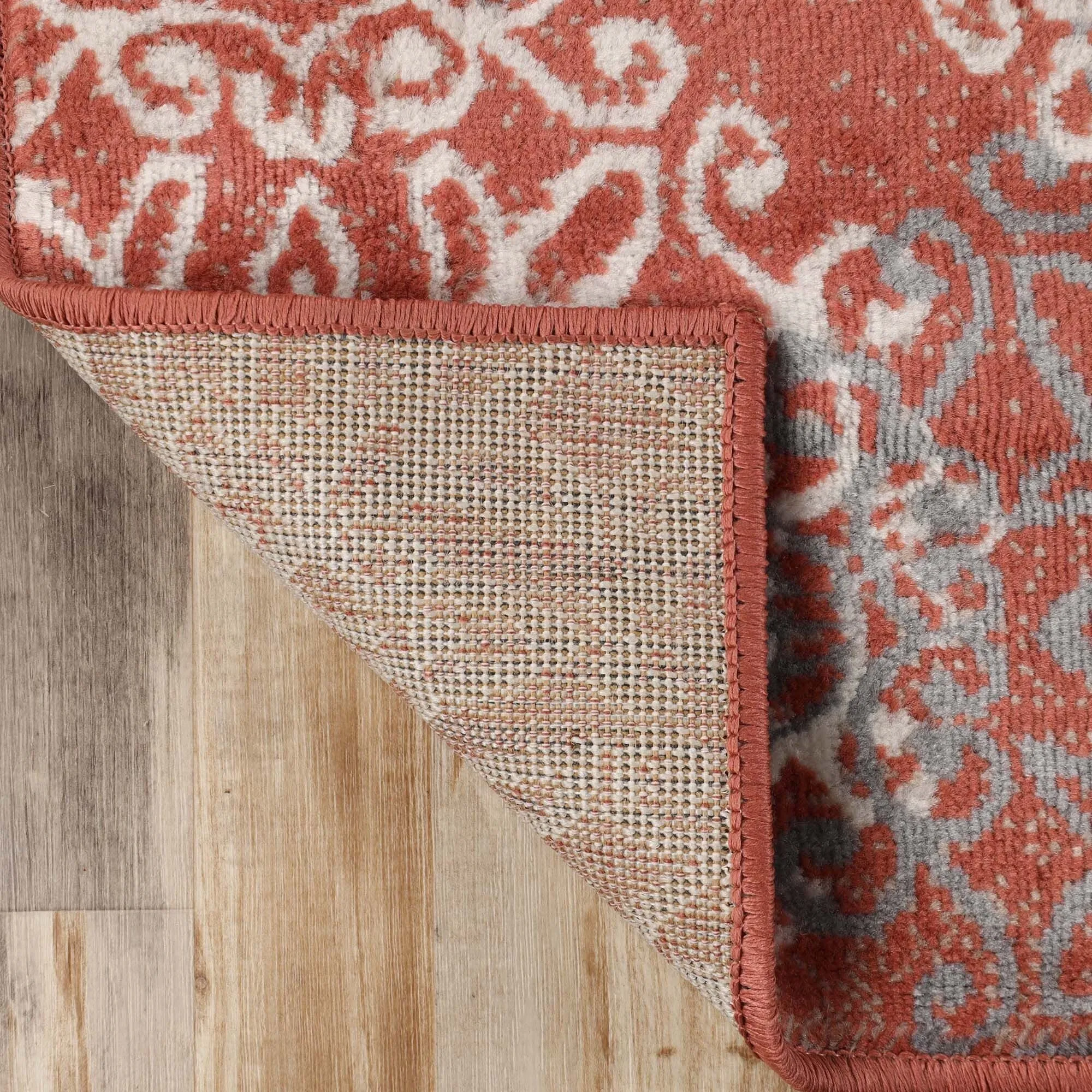 Superior Leigh Traditional Floral Scroll Indoor Runner or Area Rug