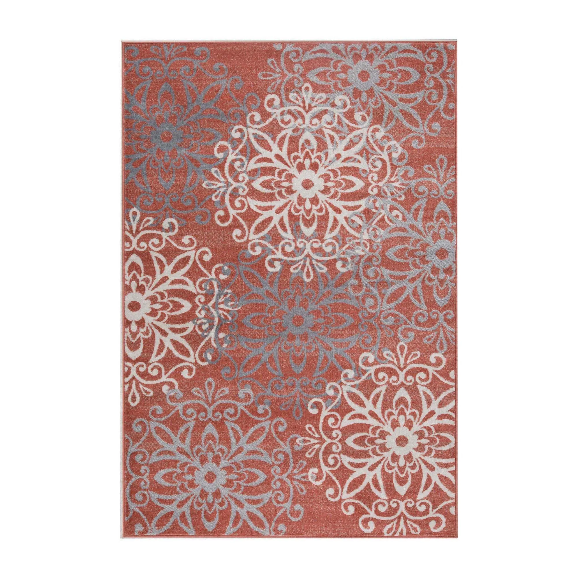 Superior Leigh Traditional Floral Scroll Indoor Runner or Area Rug