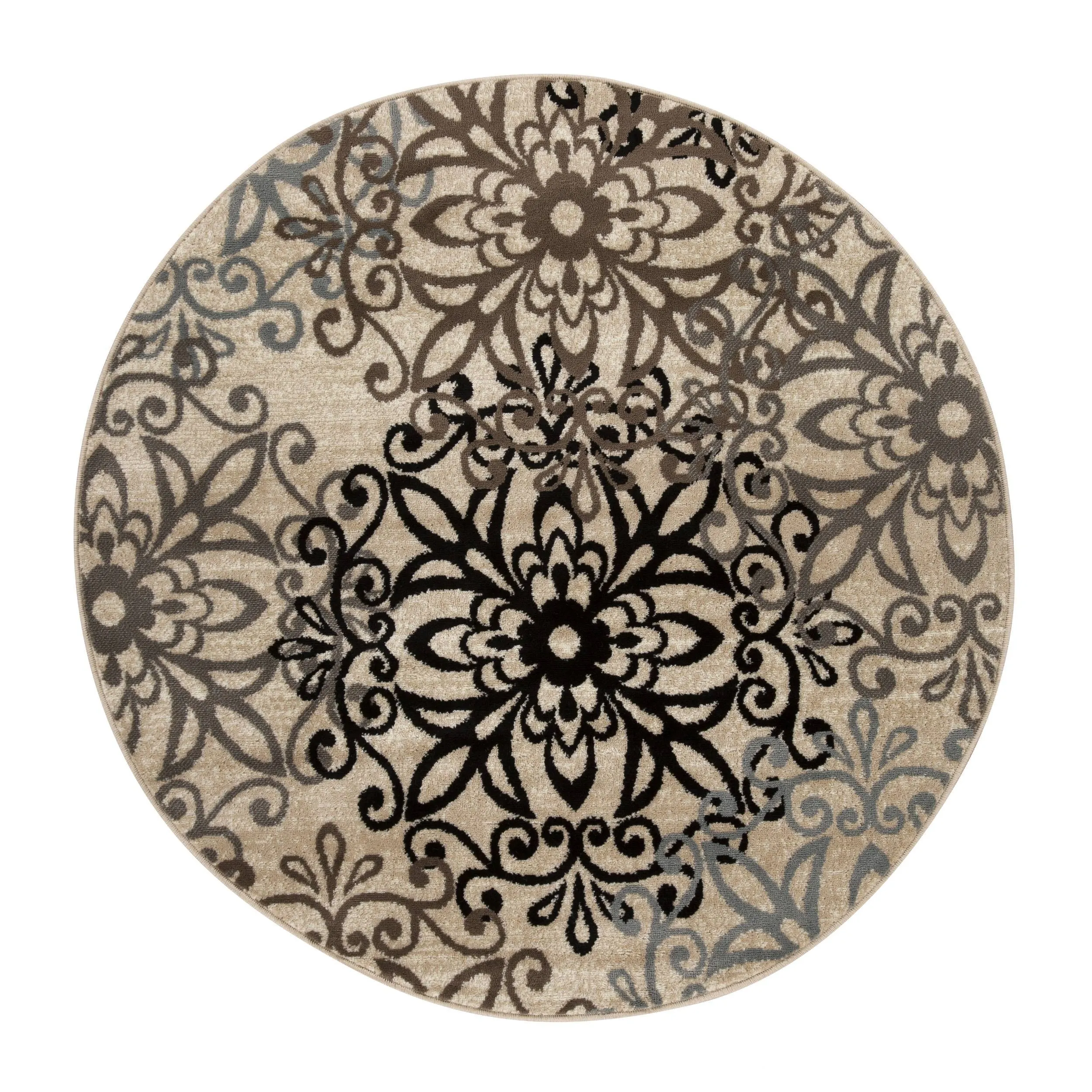 Superior Leigh Traditional Floral Scroll Indoor Runner or Area Rug