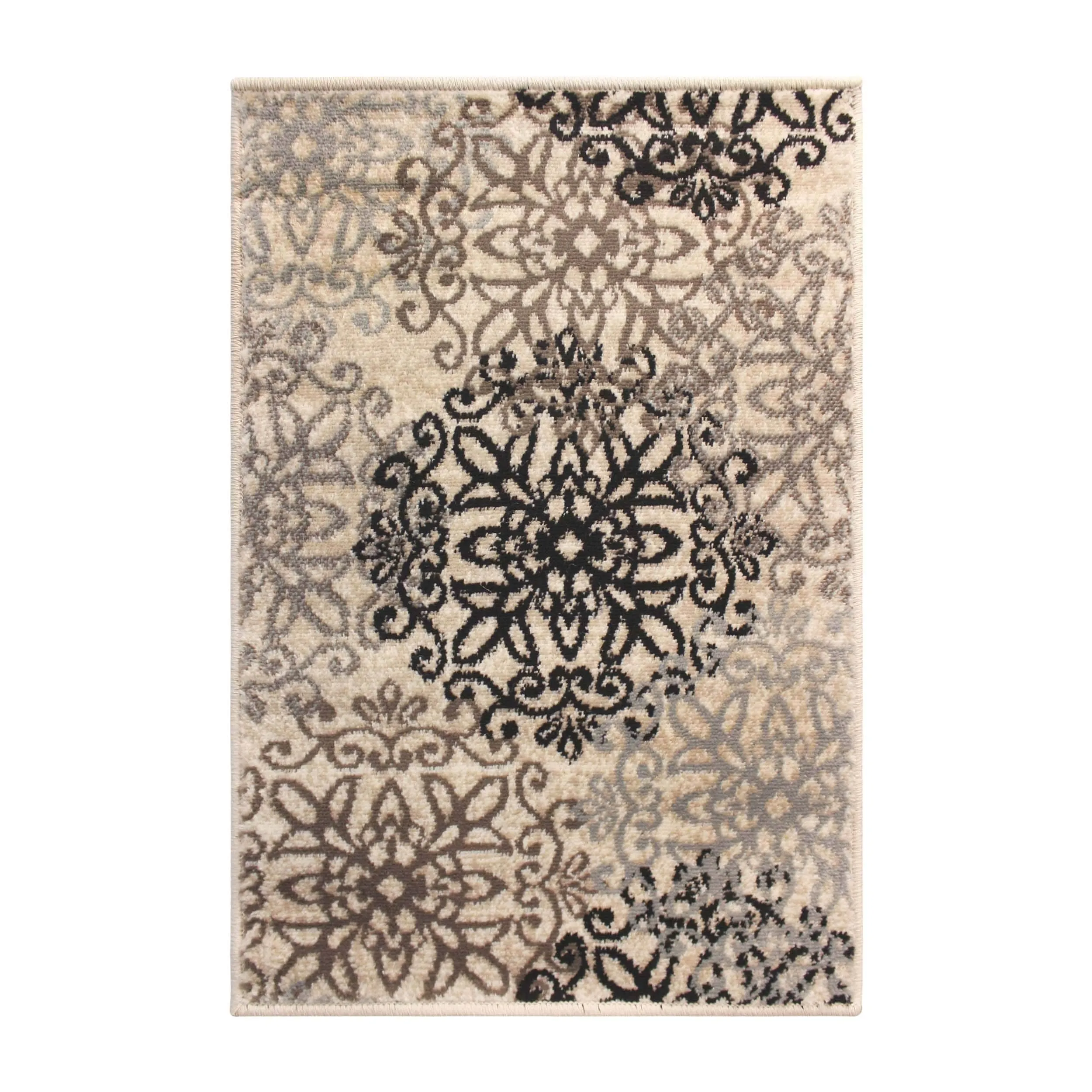 Superior Leigh Traditional Floral Scroll Indoor Runner or Area Rug