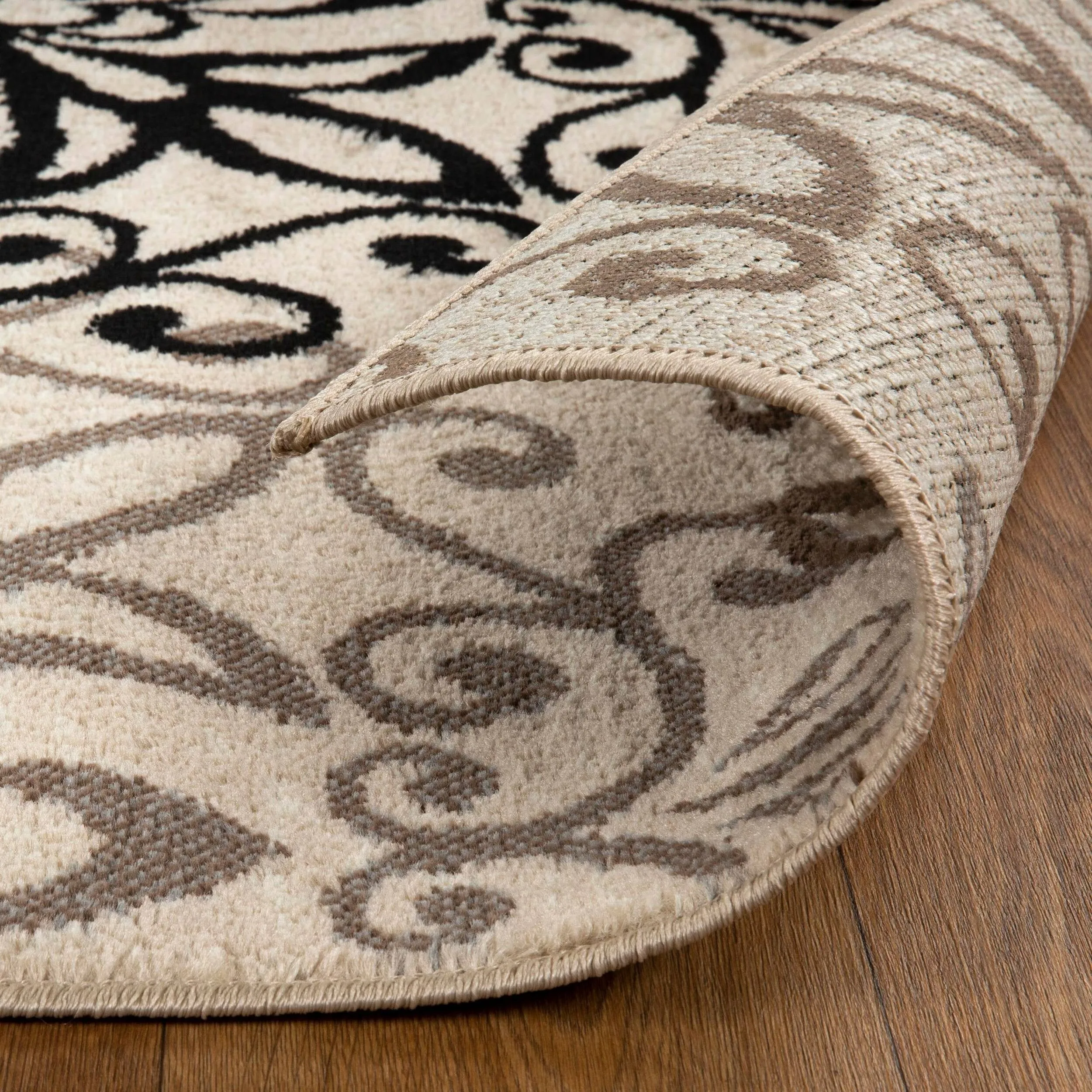 Superior Leigh Traditional Floral Scroll Indoor Runner or Area Rug