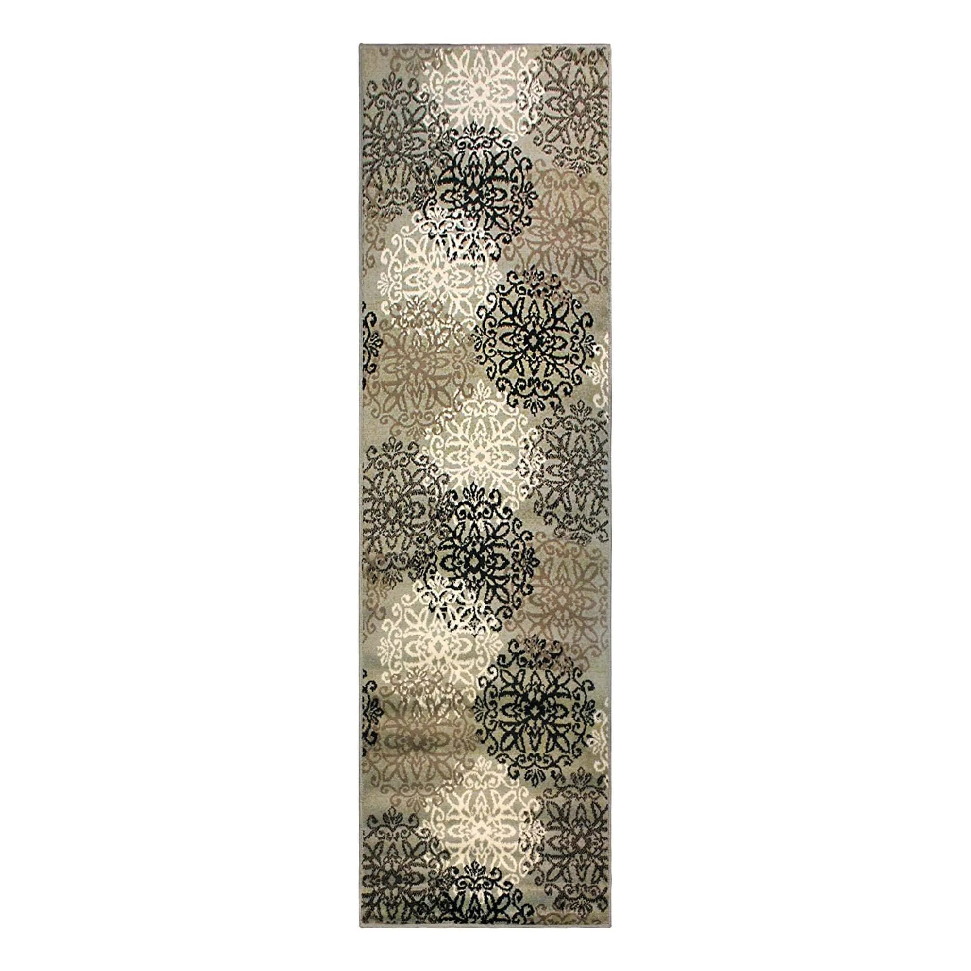 Superior Leigh Traditional Floral Scroll Indoor Runner or Area Rug