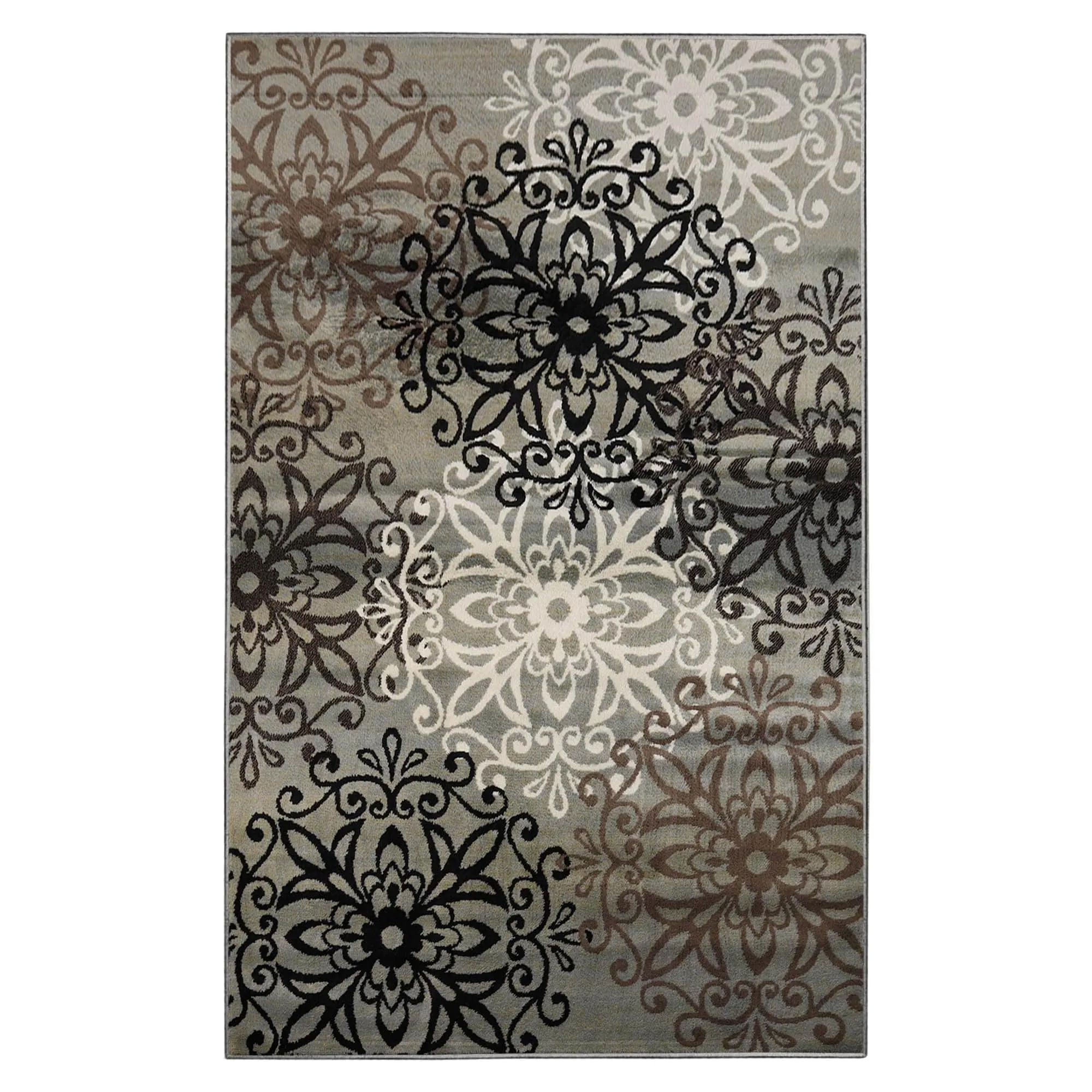 Superior Leigh Traditional Floral Scroll Indoor Runner or Area Rug