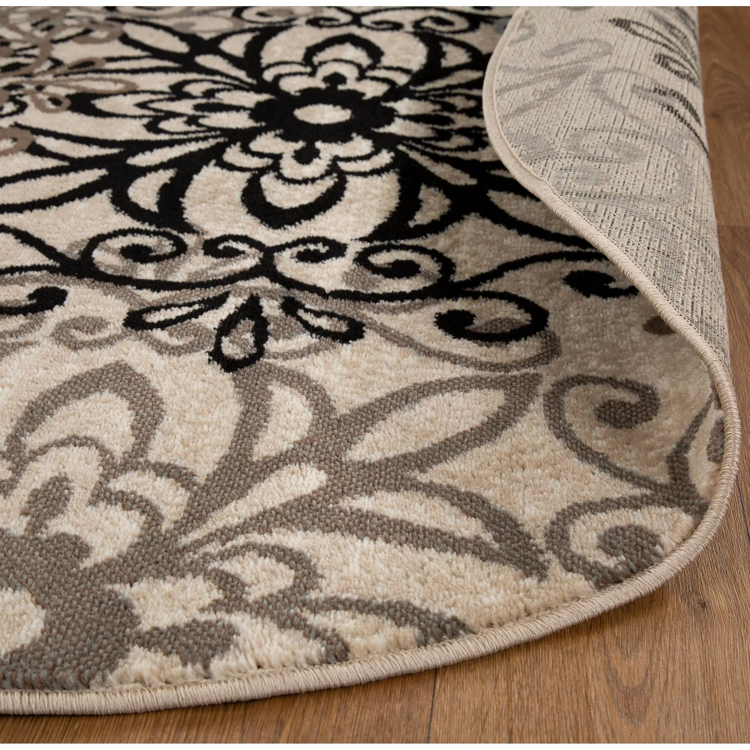 Superior Leigh Traditional Floral Scroll Indoor Runner or Area Rug