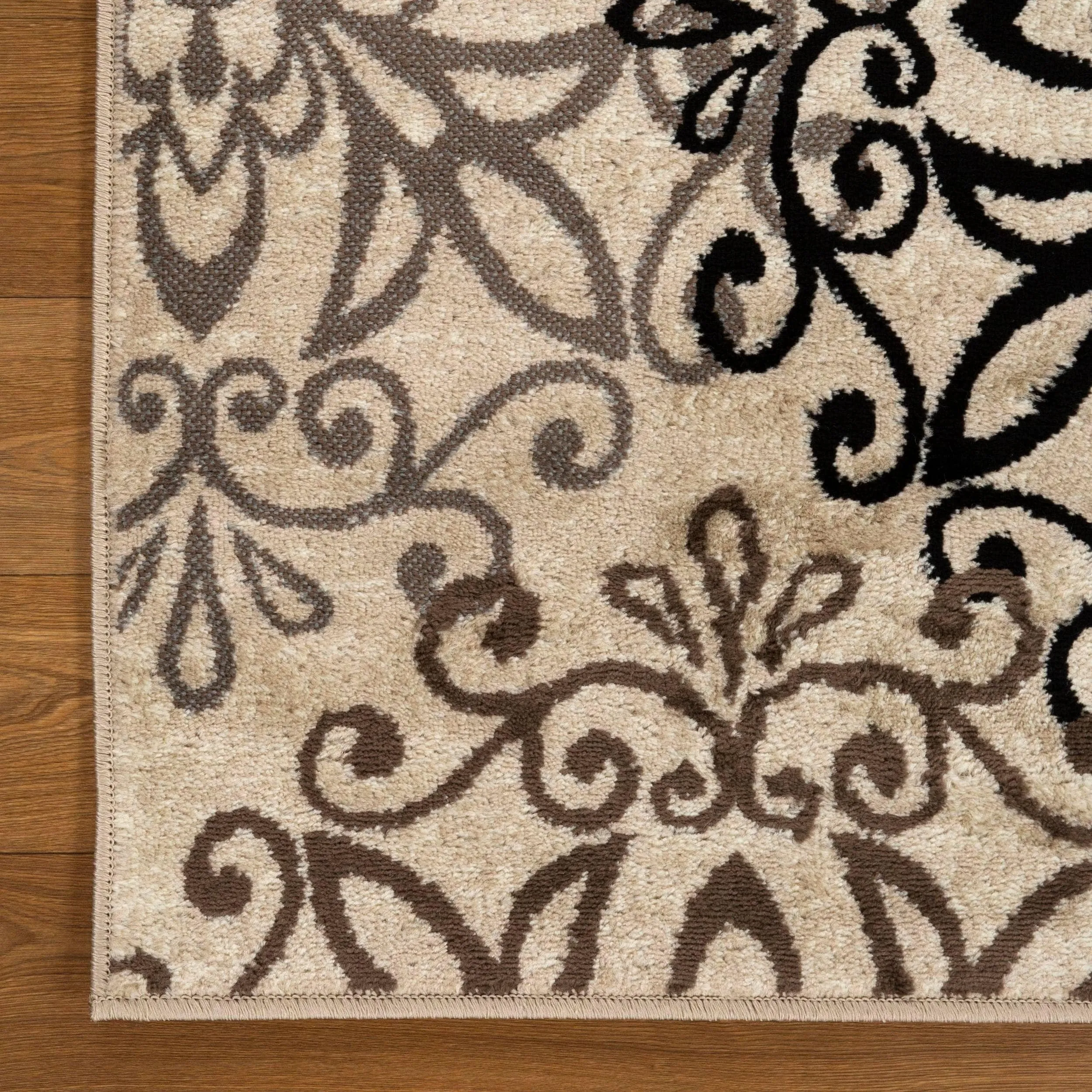 Superior Leigh Traditional Floral Scroll Indoor Runner or Area Rug