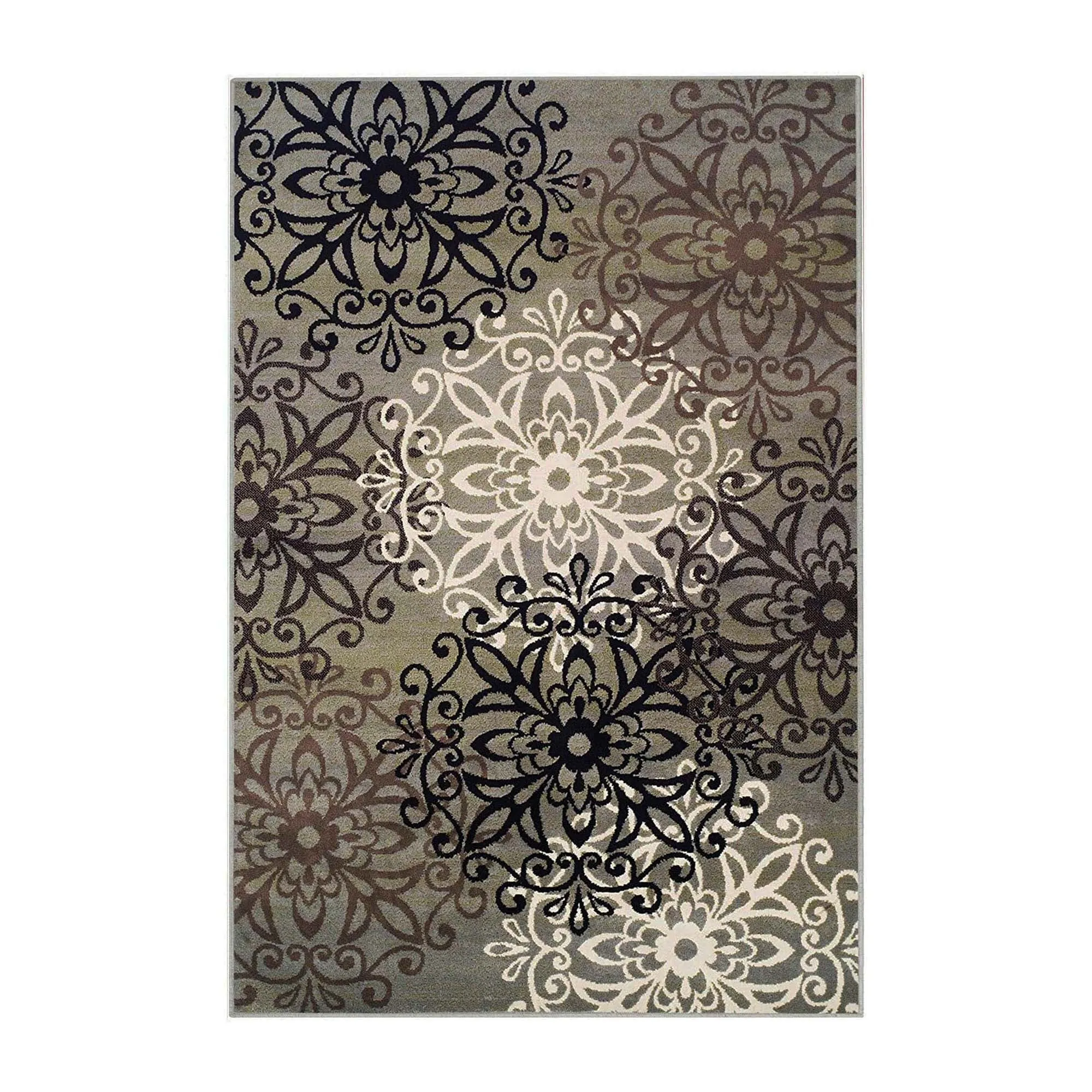 Superior Leigh Traditional Floral Scroll Indoor Runner or Area Rug