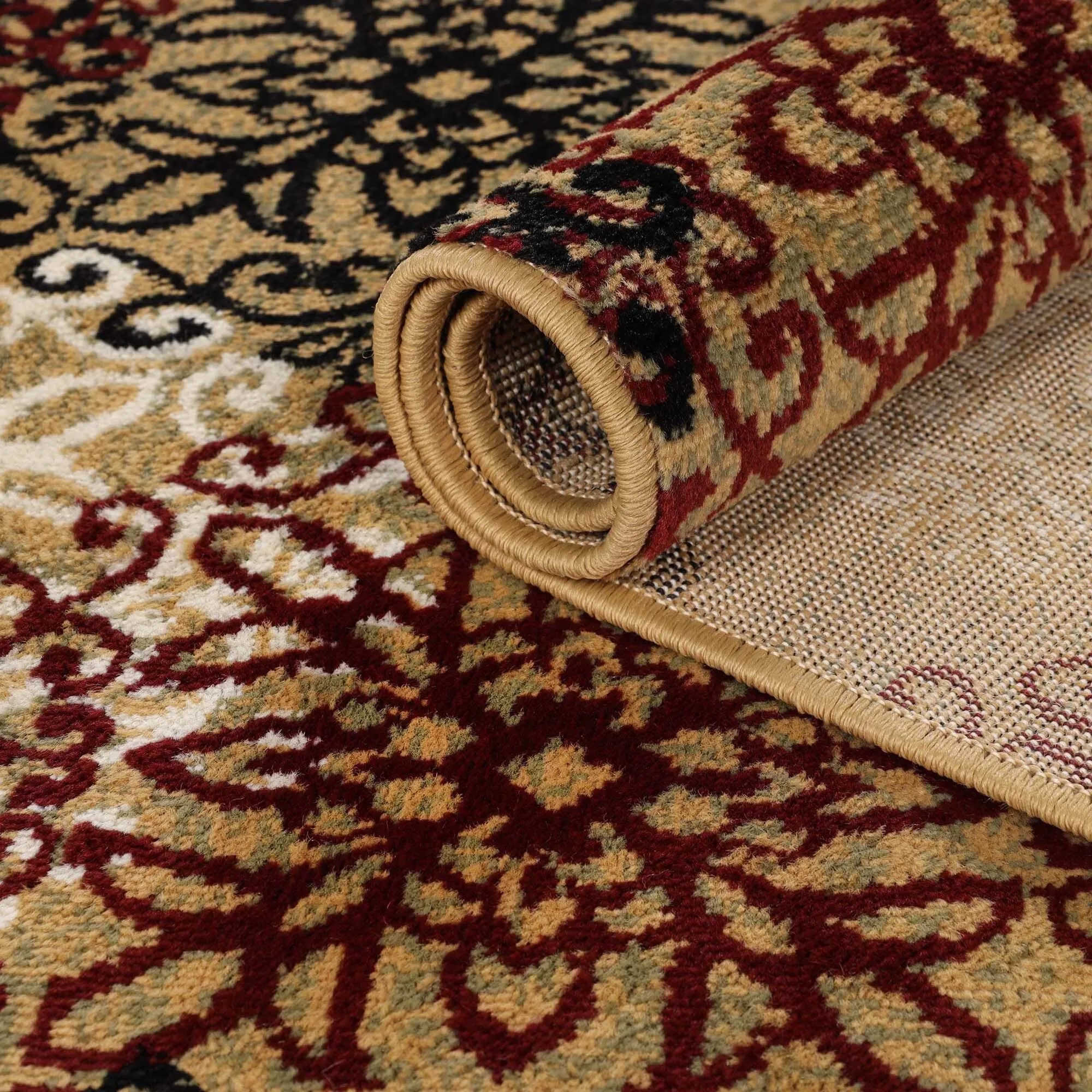 Superior Leigh Traditional Floral Scroll Indoor Runner or Area Rug
