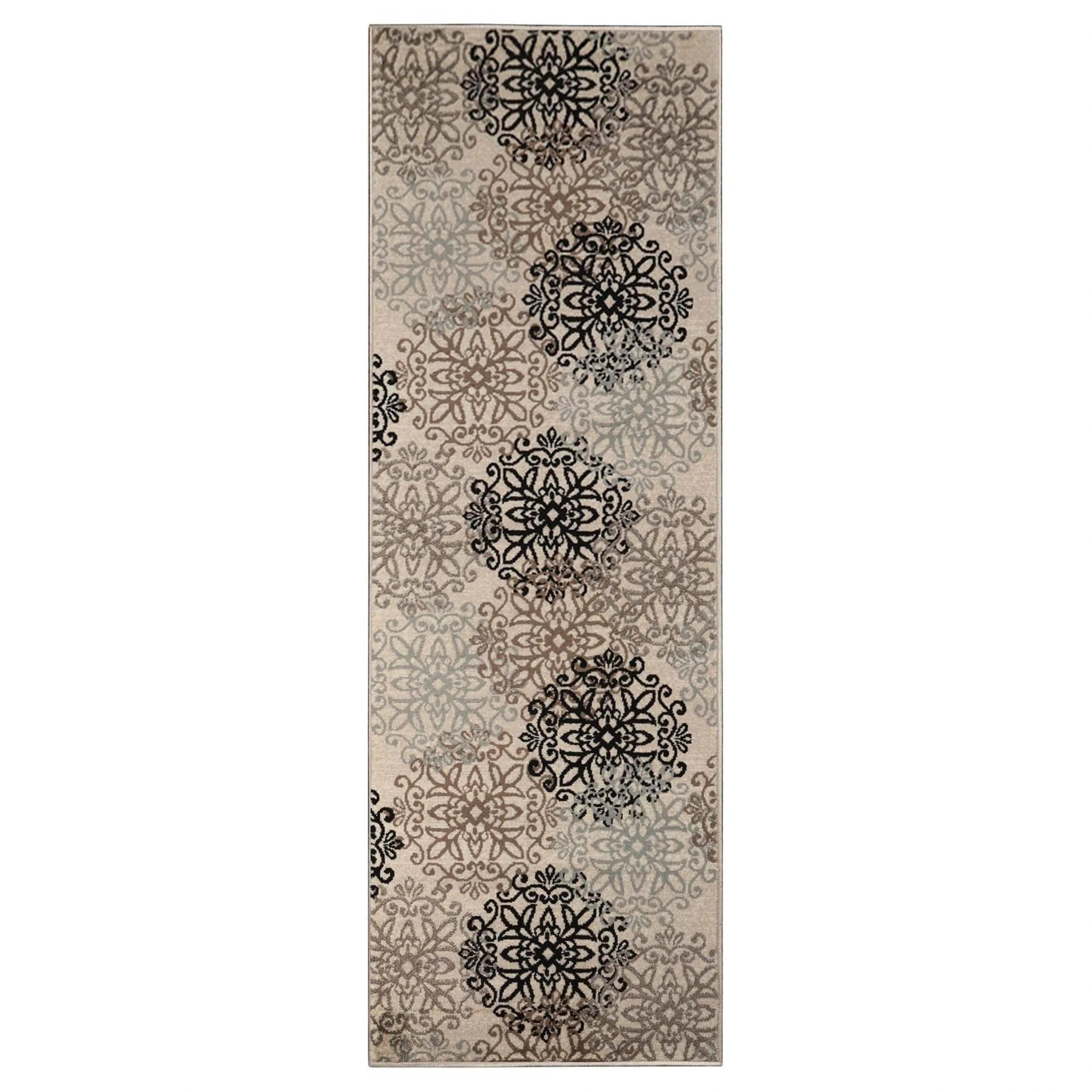 Superior Leigh Traditional Floral Scroll Indoor Runner or Area Rug
