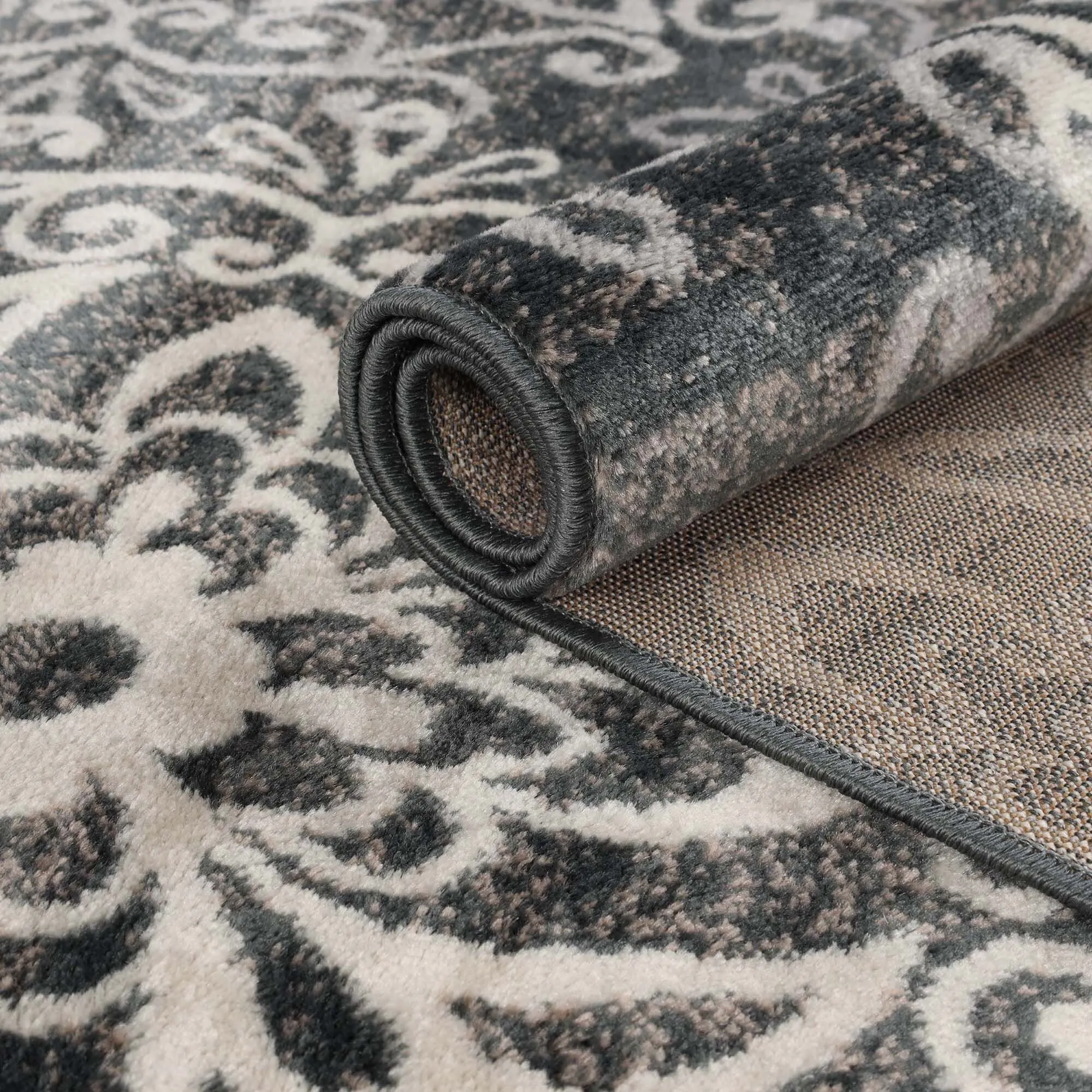 Superior Leigh Traditional Floral Scroll Indoor Runner or Area Rug